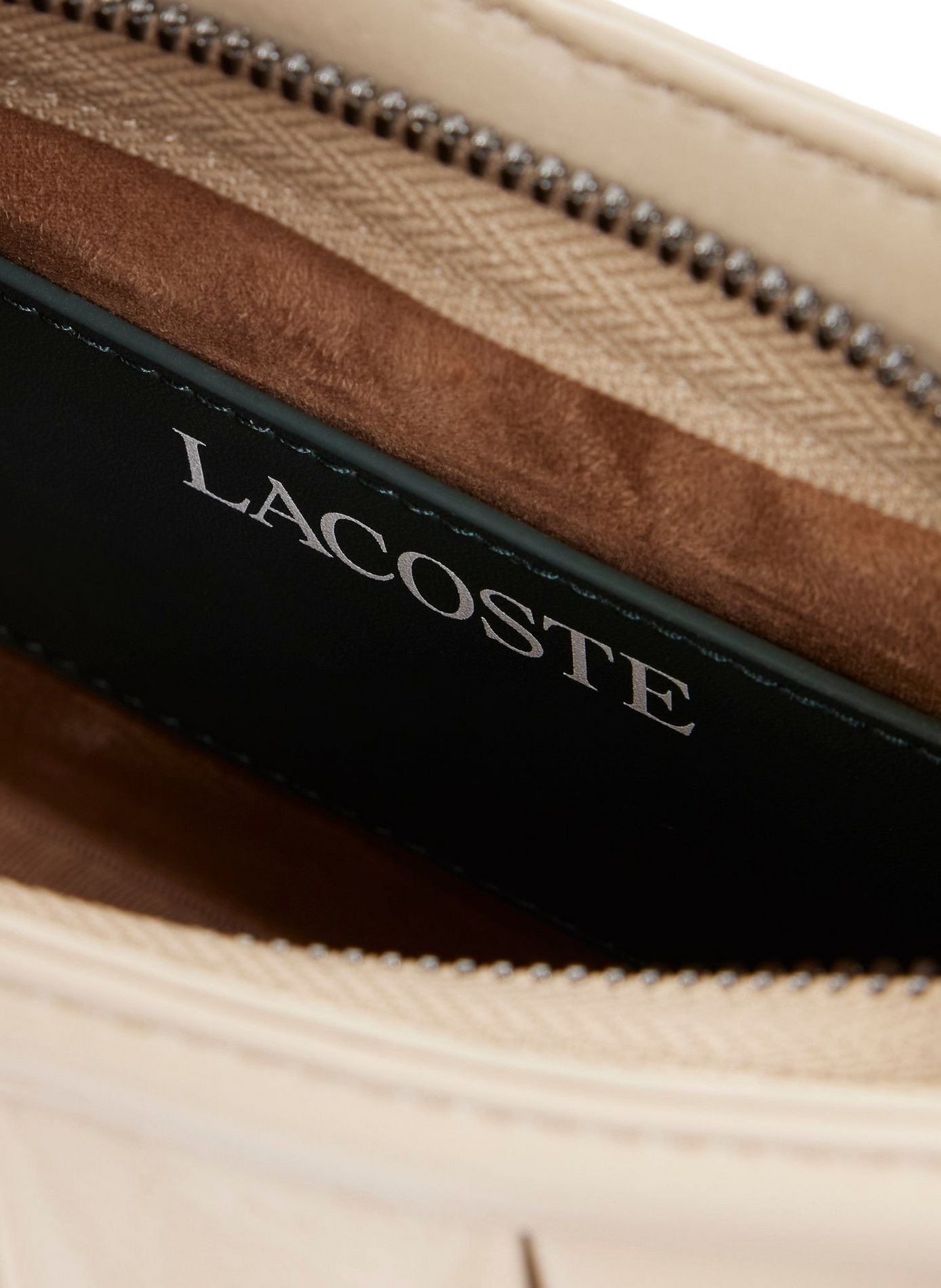 Small Lenglen patent leather handbag LACOSTE Beige