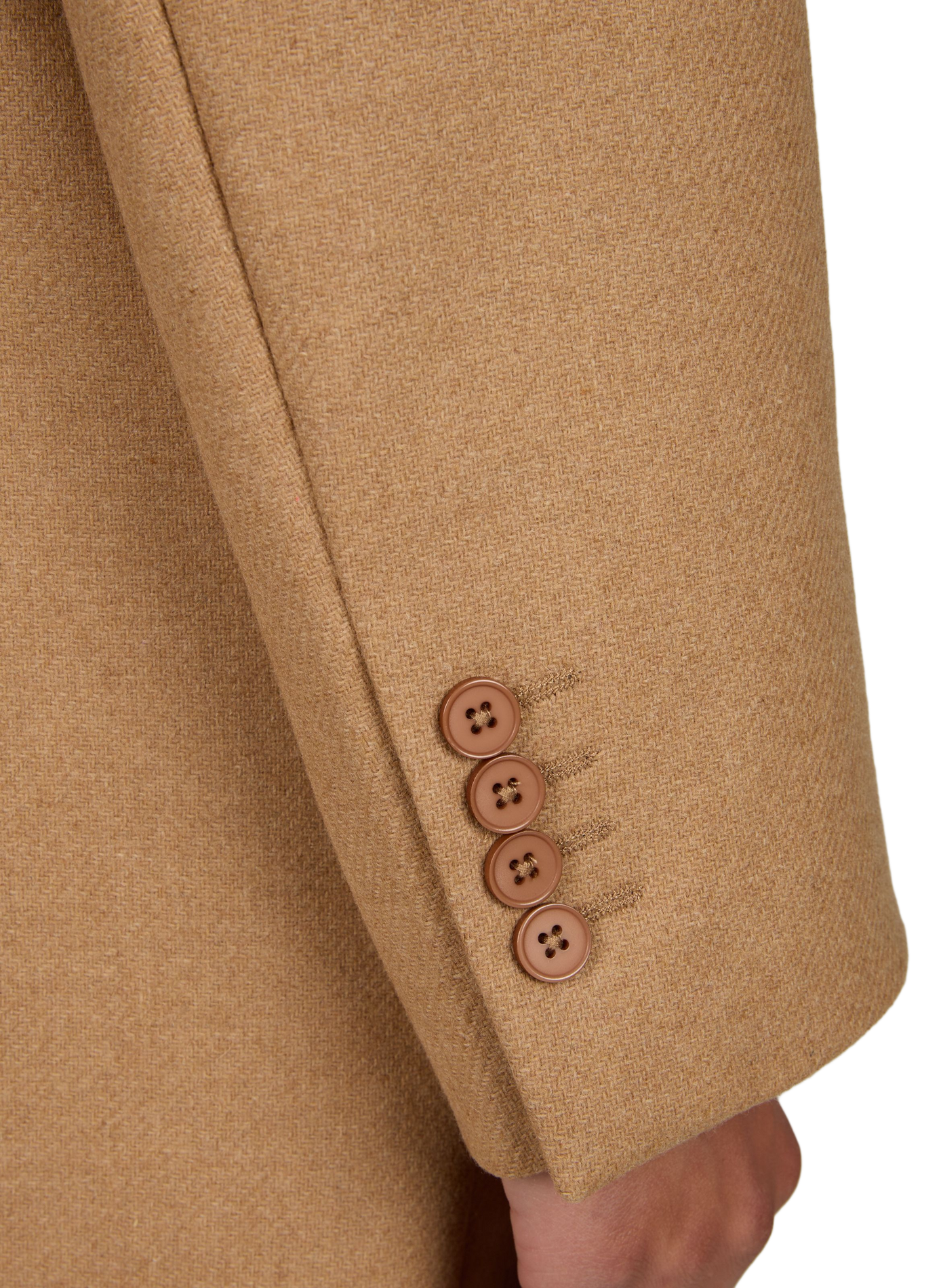 Manteau col tailleur en laine et cachemire mélangés AU PRINTEMPS PARIS Beige