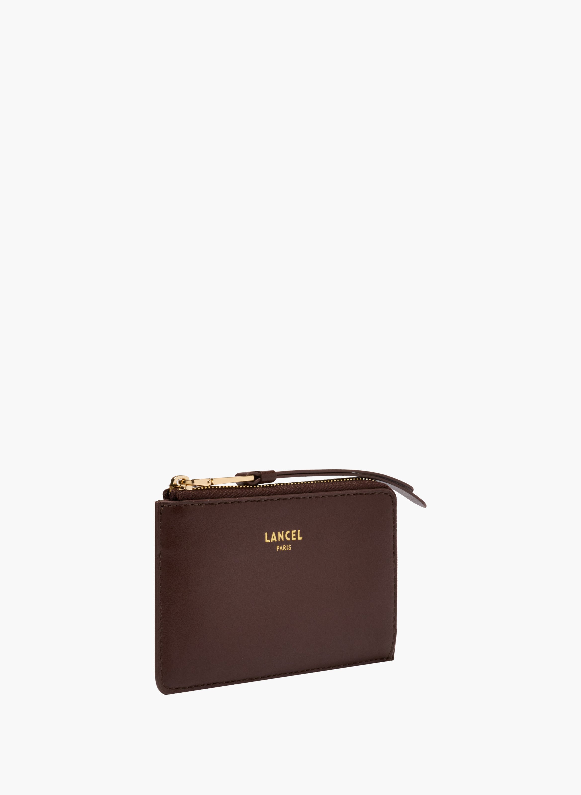 Porte-cartes zippé origami de lancel en cuir LANCEL Marron