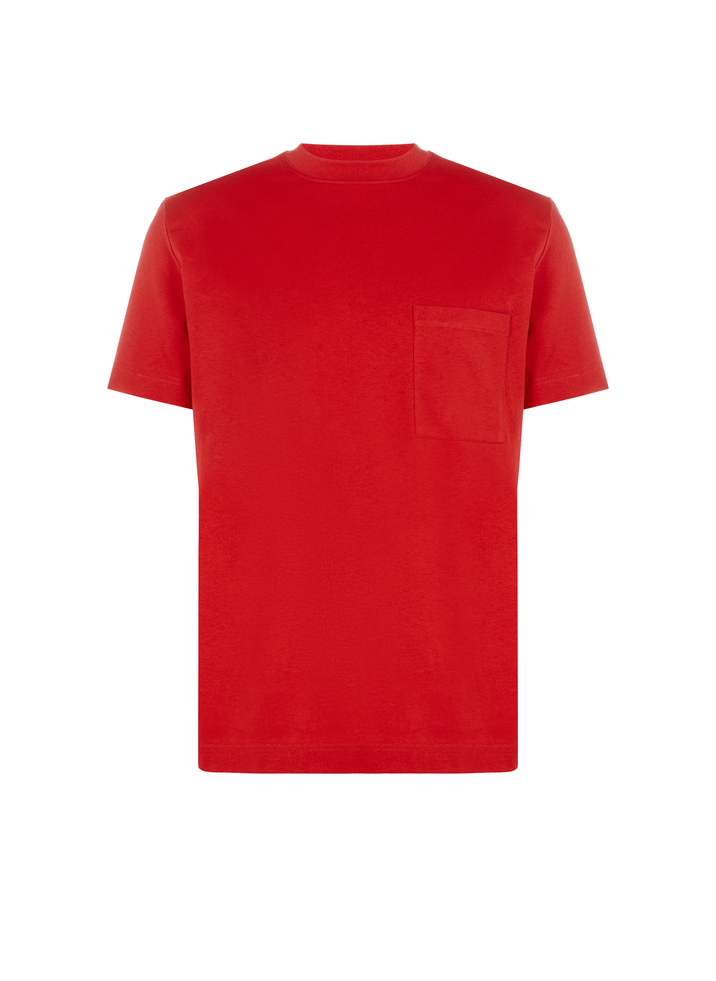 SAISON 1865 T-shirt col rond en coton Rouge