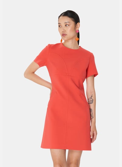 Robe droite orange sale
