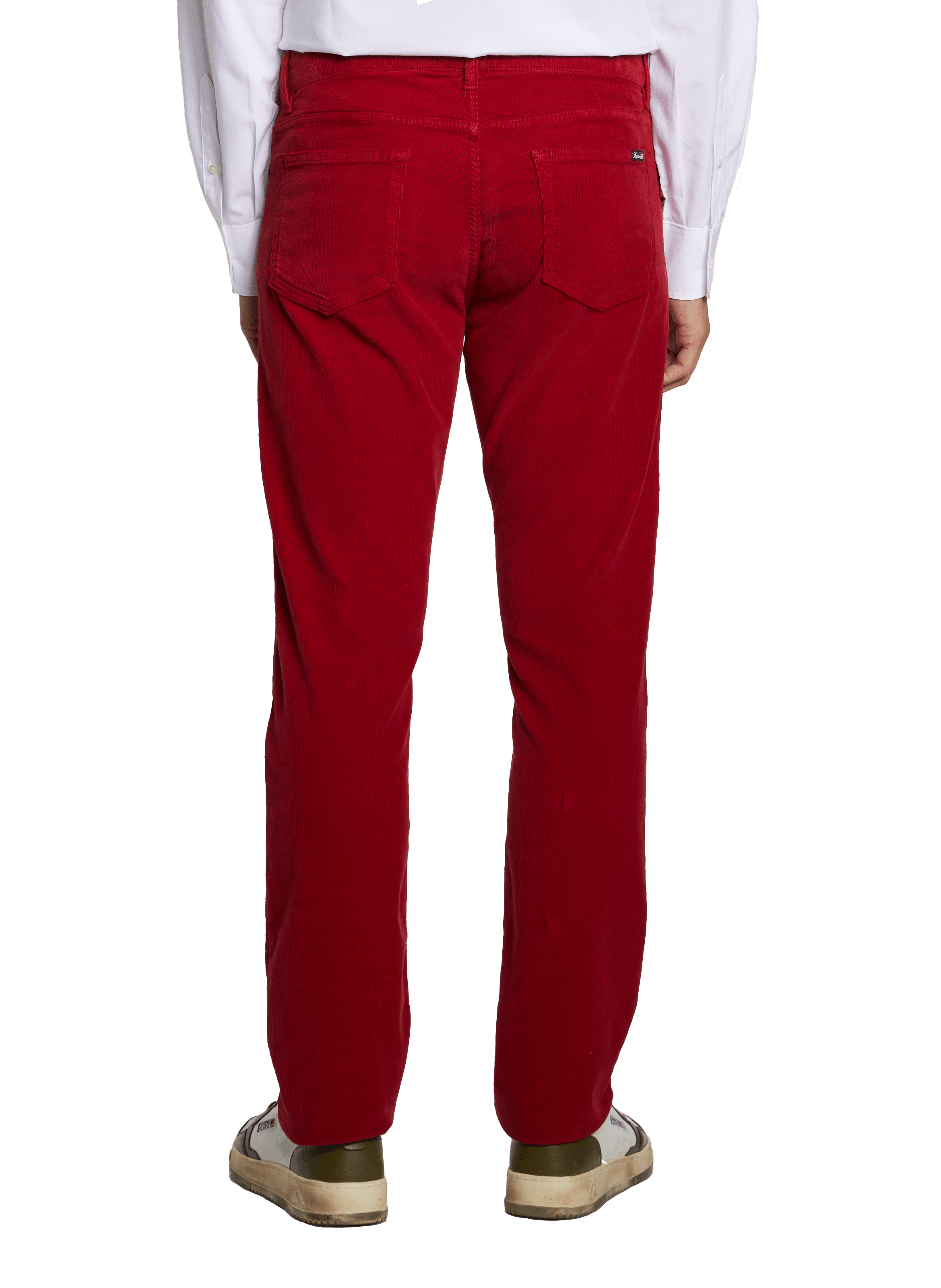 Corduroy trousers FACONNABLE Red