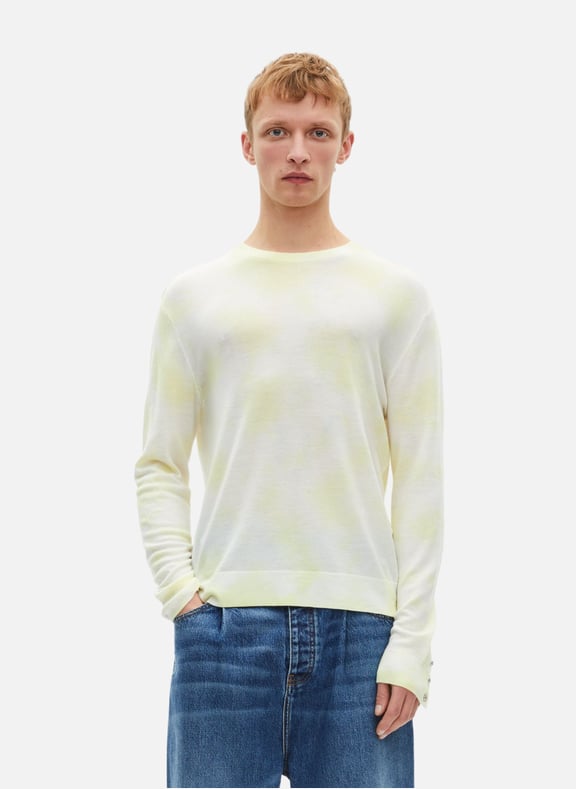 Pull en laine mérinos tie and dye Jaune by THE KOOPLES THE KOOPLES Pull en laine mérinos tie and dye Jaune