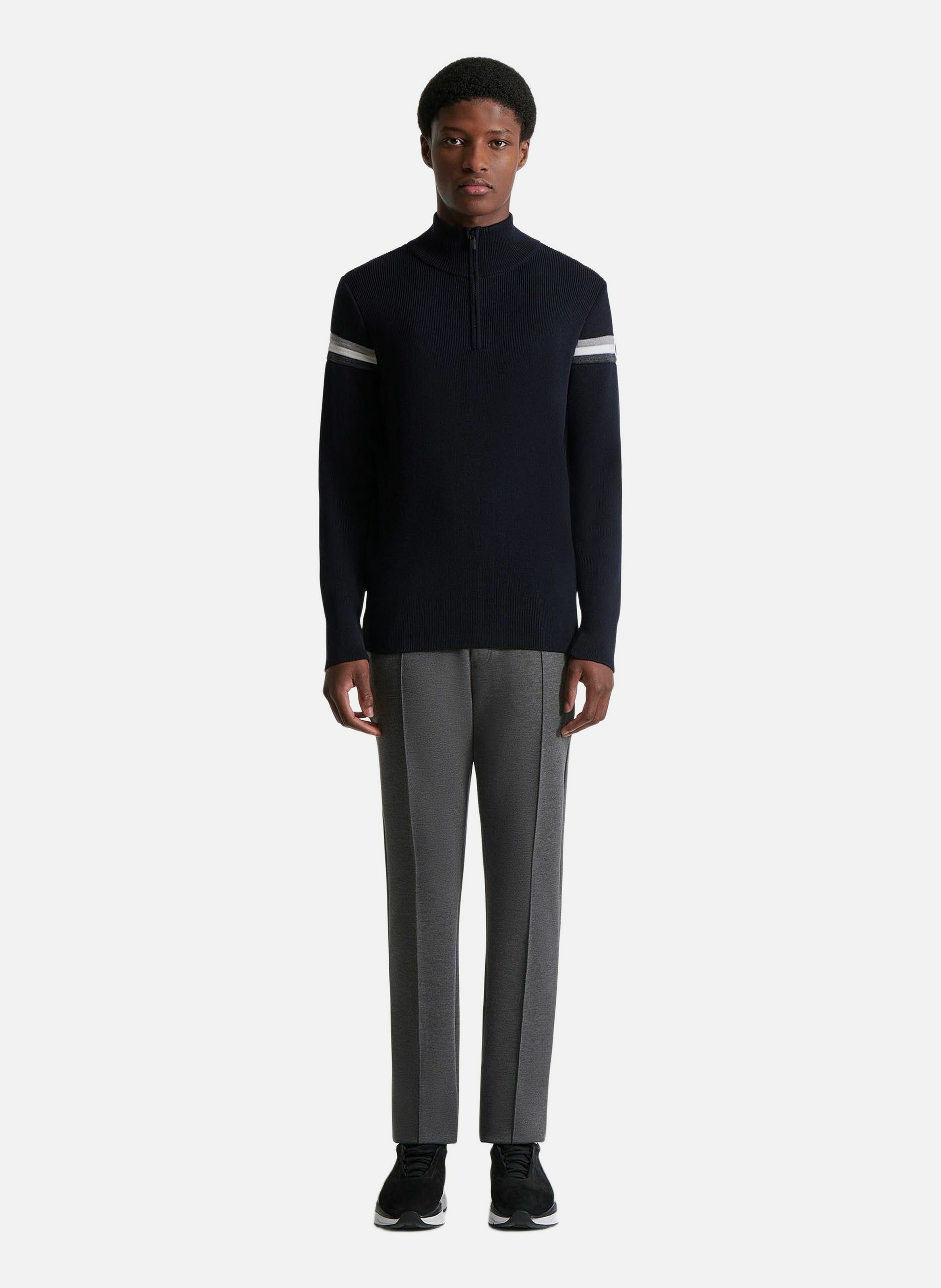 Pull wengen col montant coupe regular  Marin/silice