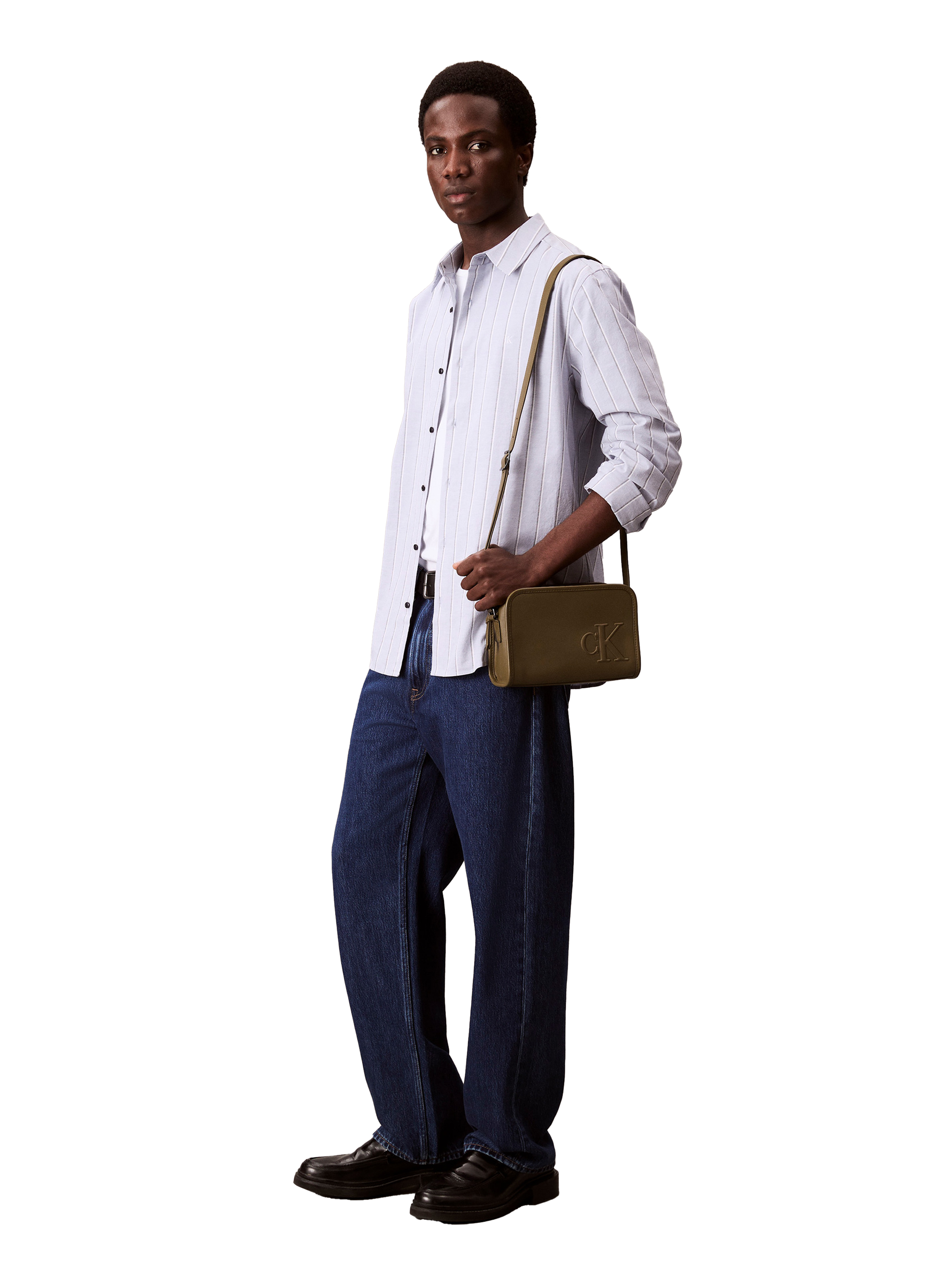 Sac à bandoulière effet cuir CALVIN KLEIN Marron