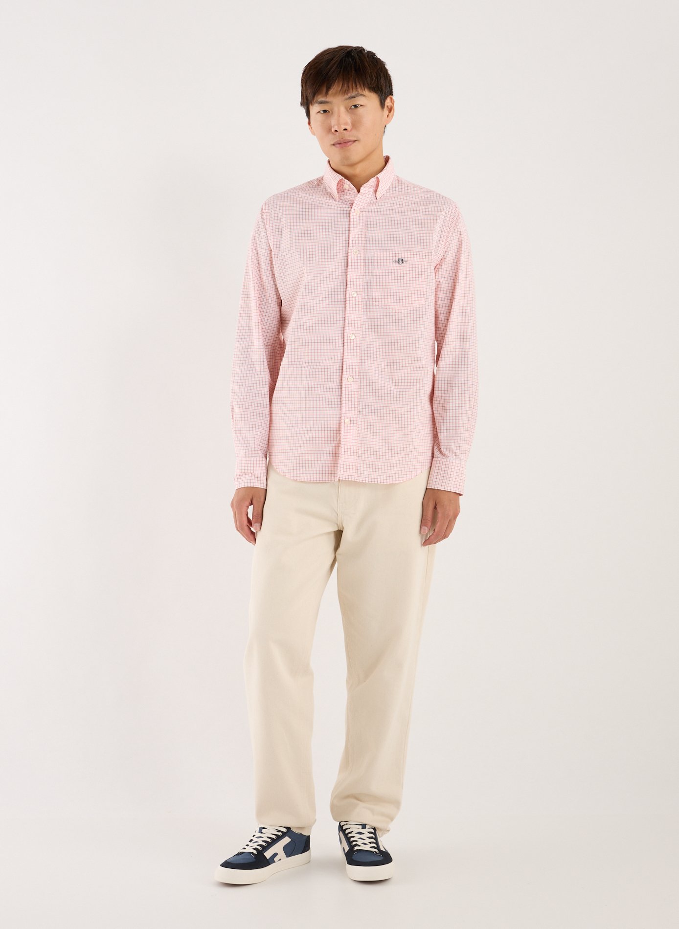 Chemise à carreaux en coton  Orange