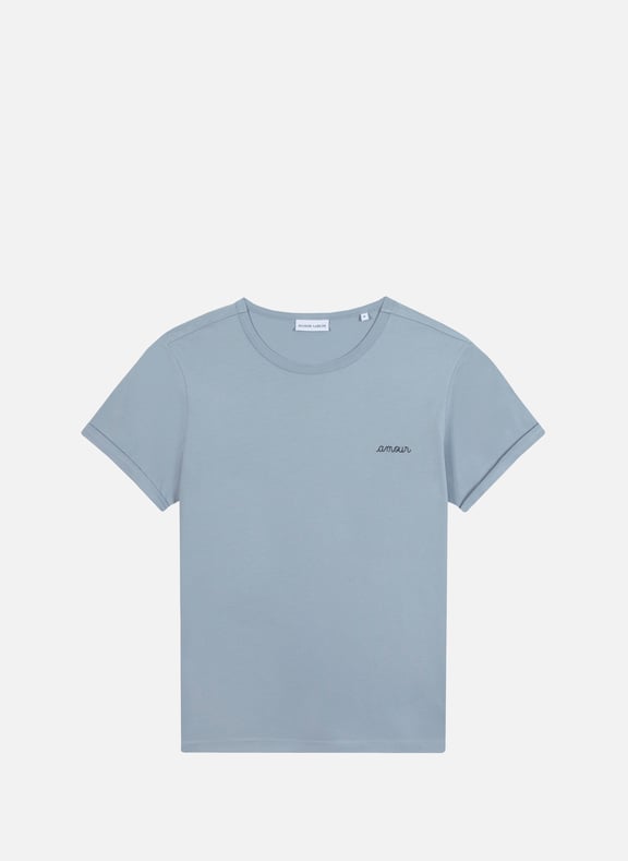 T-shirt droit brodé en coton Bleu by MAISON LABICHE MAISON LABICHE T-shirt droit brodé en coton Bleu