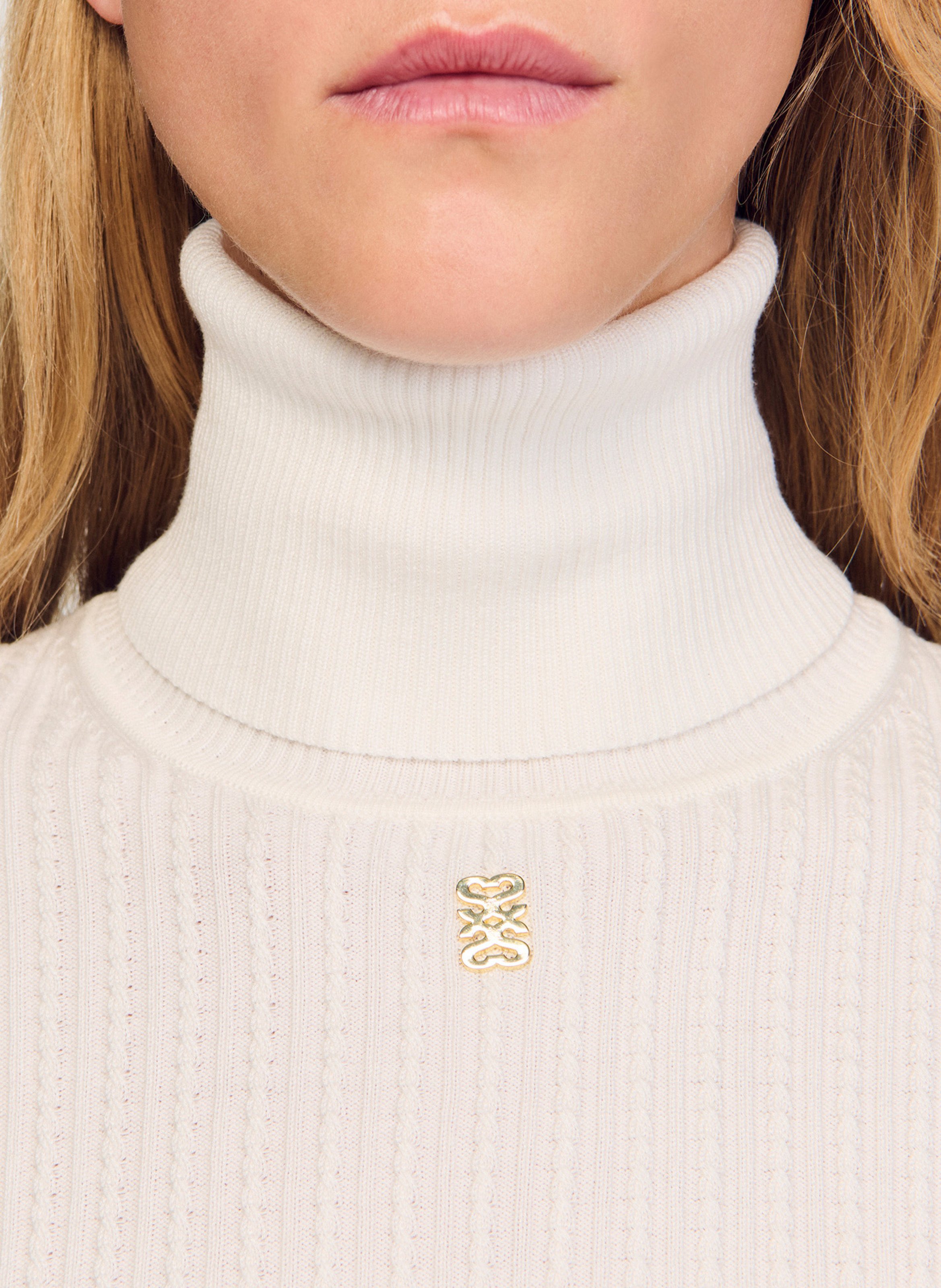 Pull col roulé SANDRO Blanc