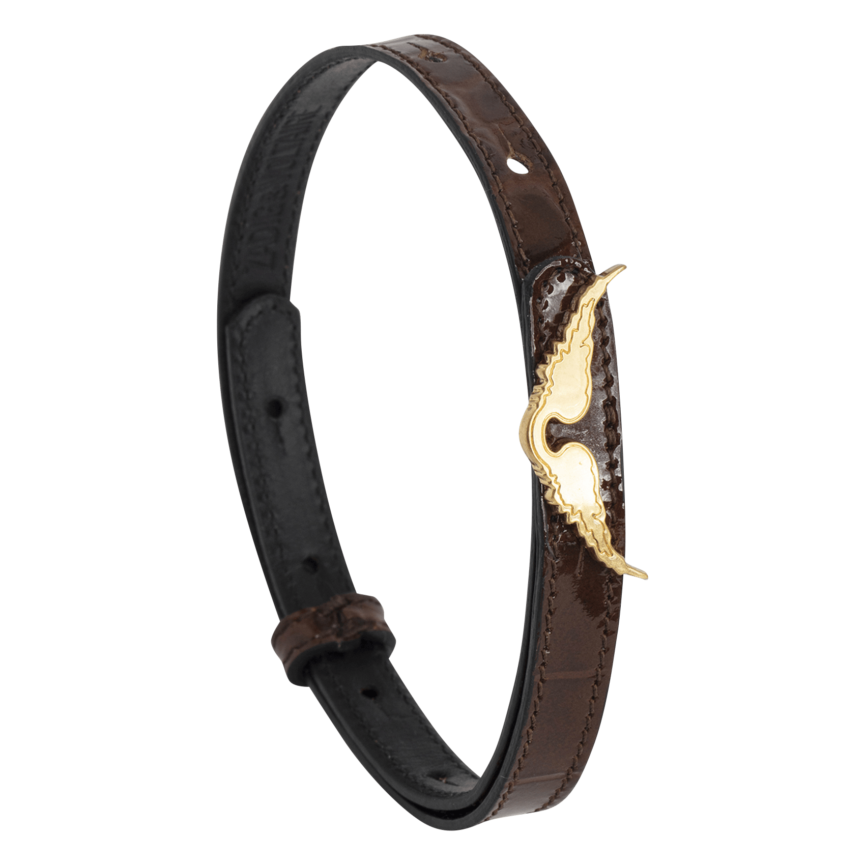 Bracelet cuir avec aile en métal rock ZADIG&VOLTAIRE Marron