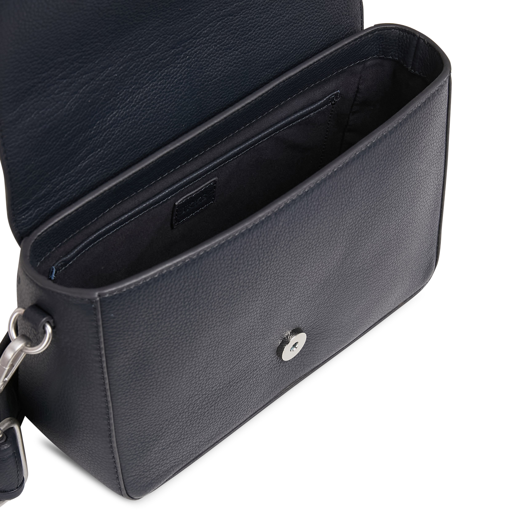 Sac bandoulière à rabat aimanté en cuir grainé IKKS Bleu