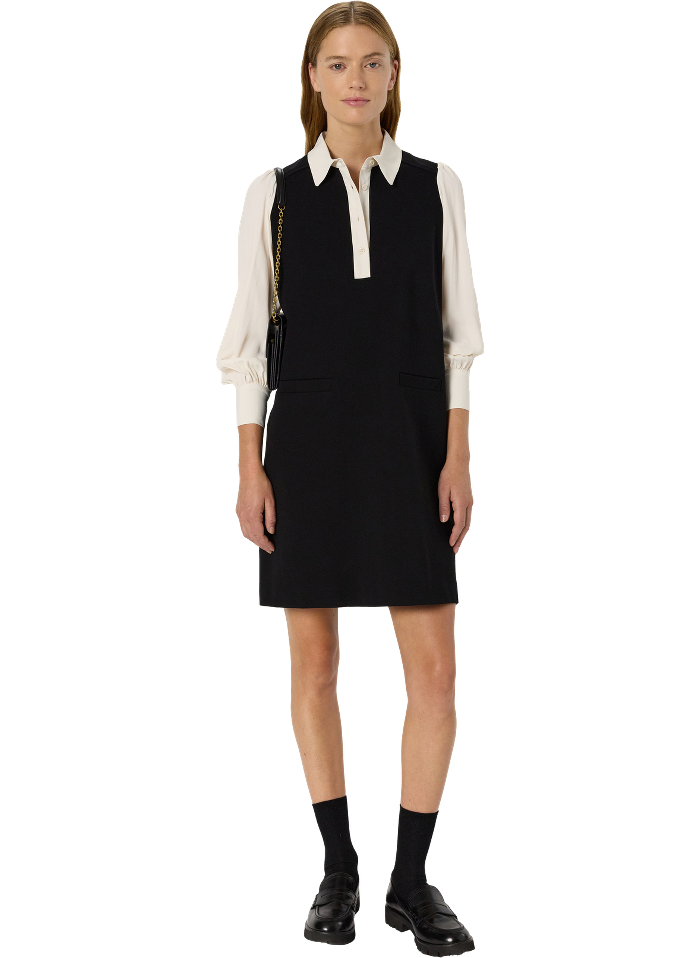 Robe bicolore à col chemise - lola GERARD DAREL Noir