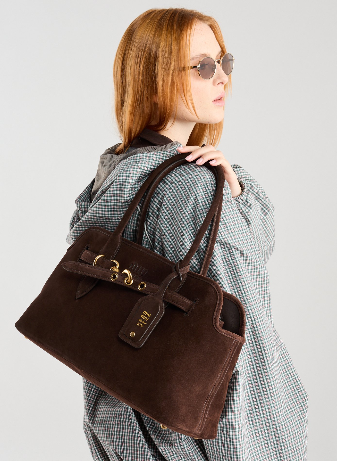 Sac cabas Aventure en cuir suédé MIU MIU Multicolore