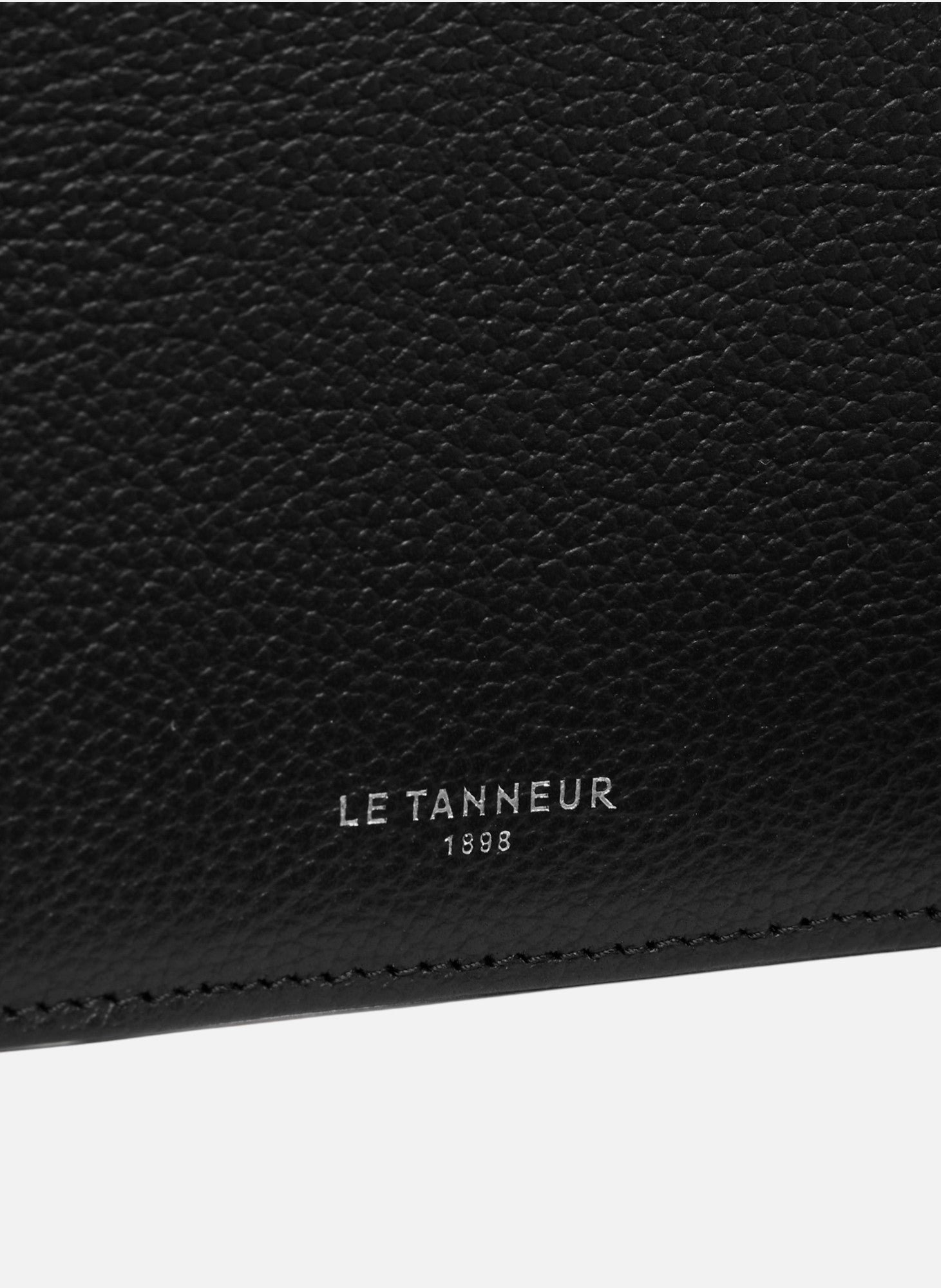 Porte cartes zippé emilie en cuir grainé LE TANNEUR Noir