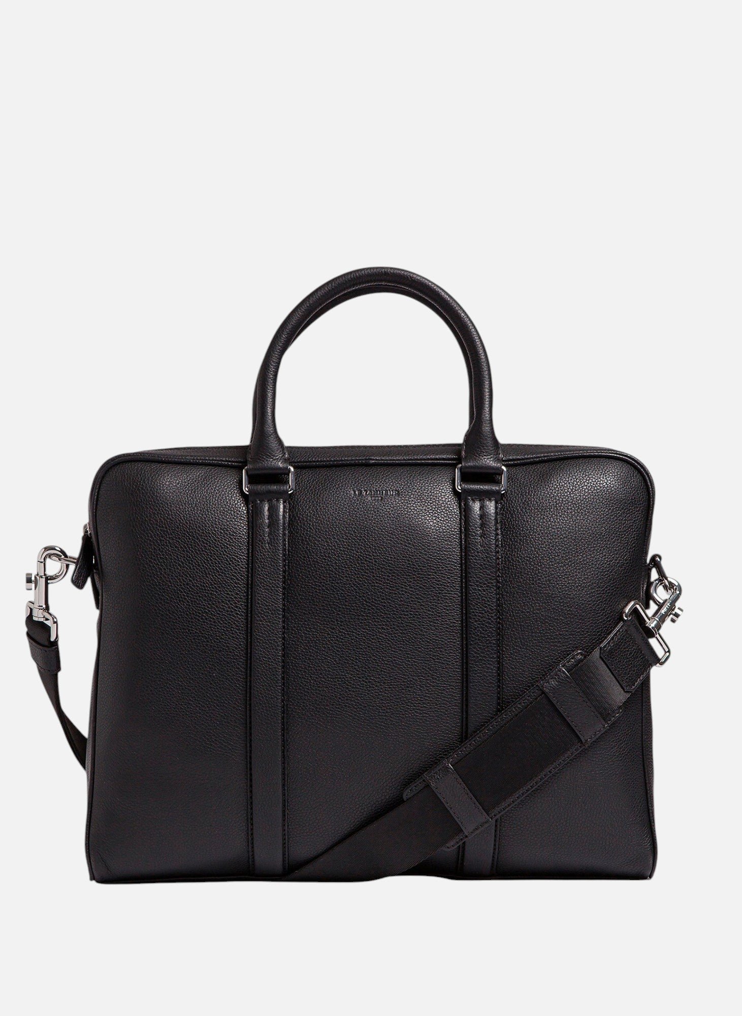 Porte documents 15" Charles en cuir grainé petit modèle NoirLE TANNEUR