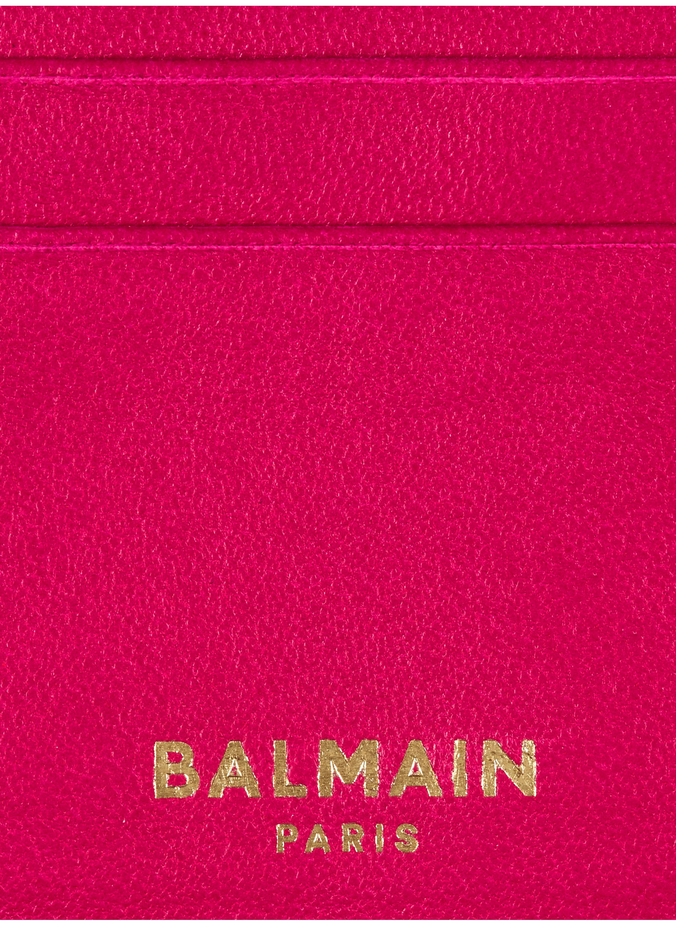 Porte-cartes pulse en cuir d’agneau BALMAIN Rose