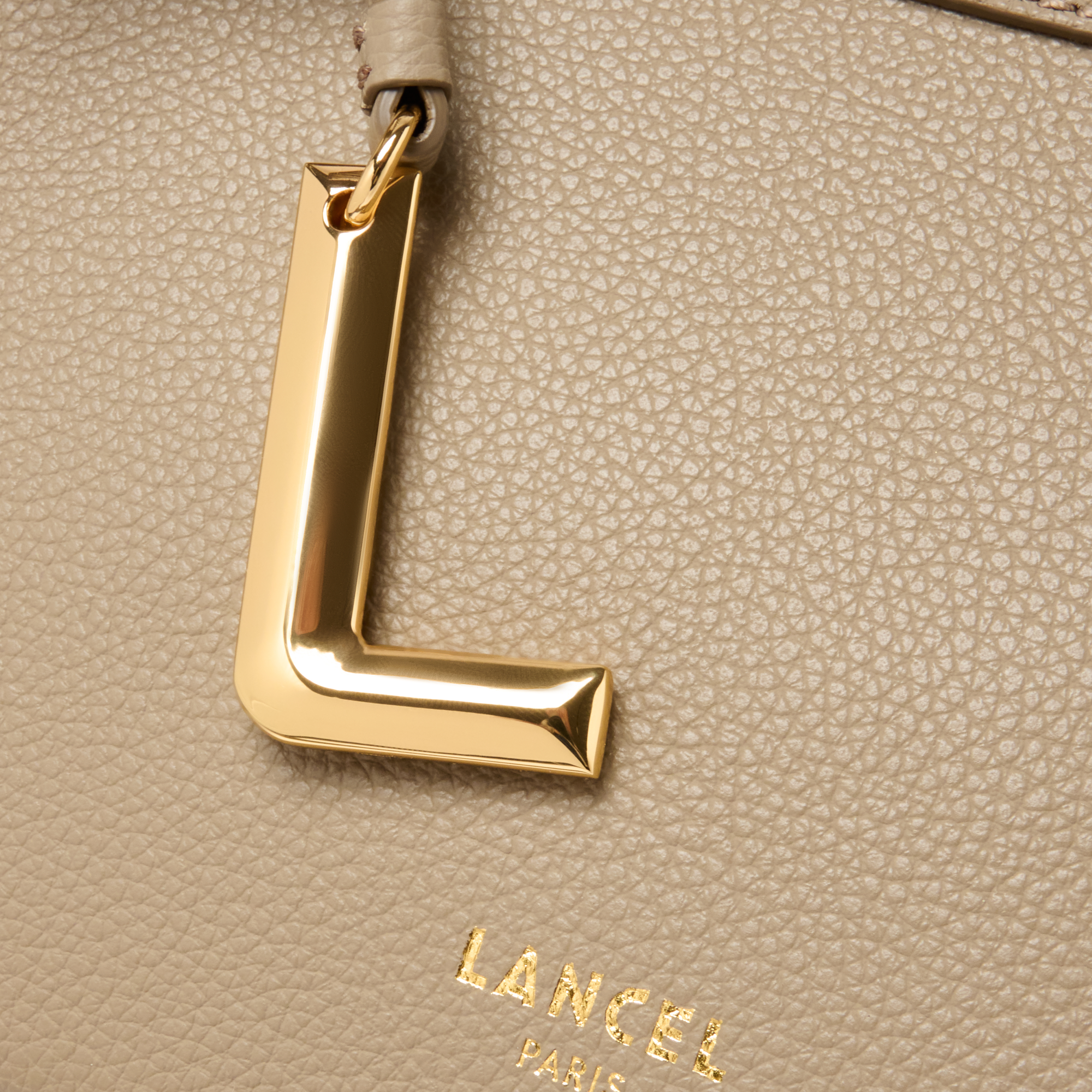 Mini sac zippé faubourg de lancel en cuir LANCEL Beige