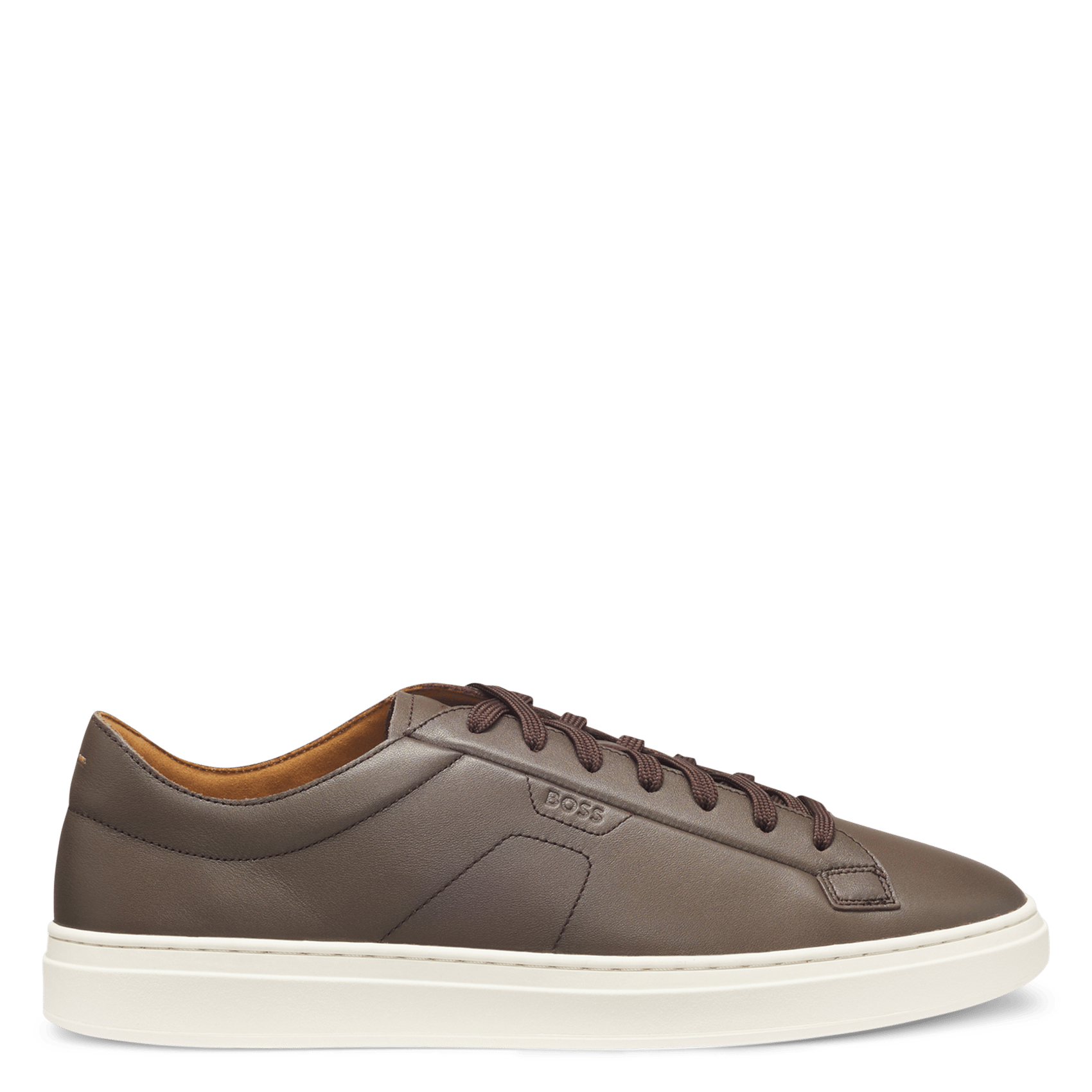 Baskets basses en cuir BOSS Marron