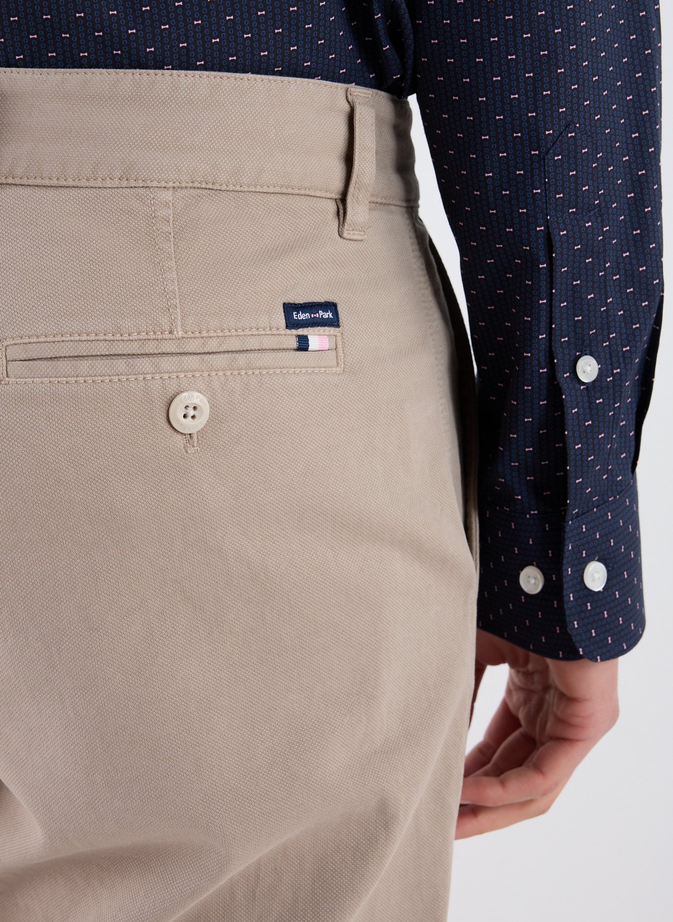 Slim-fit cotton-blend chinos EDEN PARK Beige