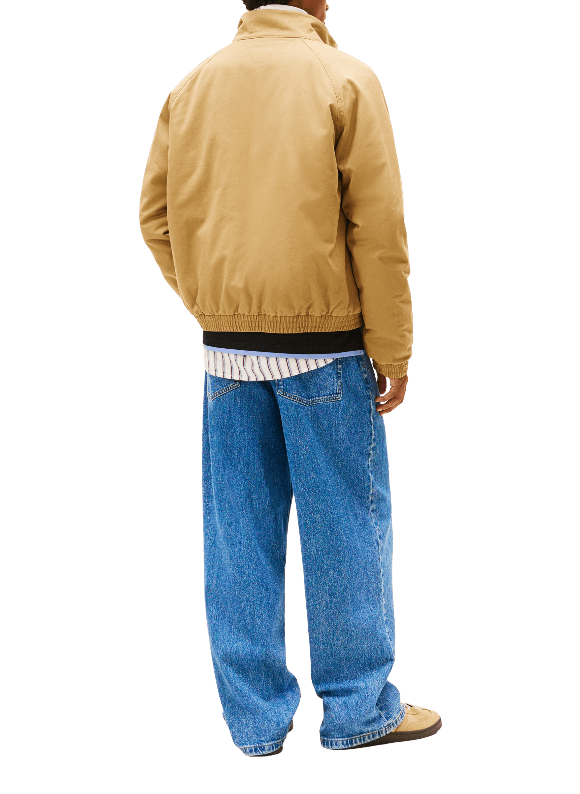 Oversized high neck cotton jacket TOMMY HILFIGER Beige