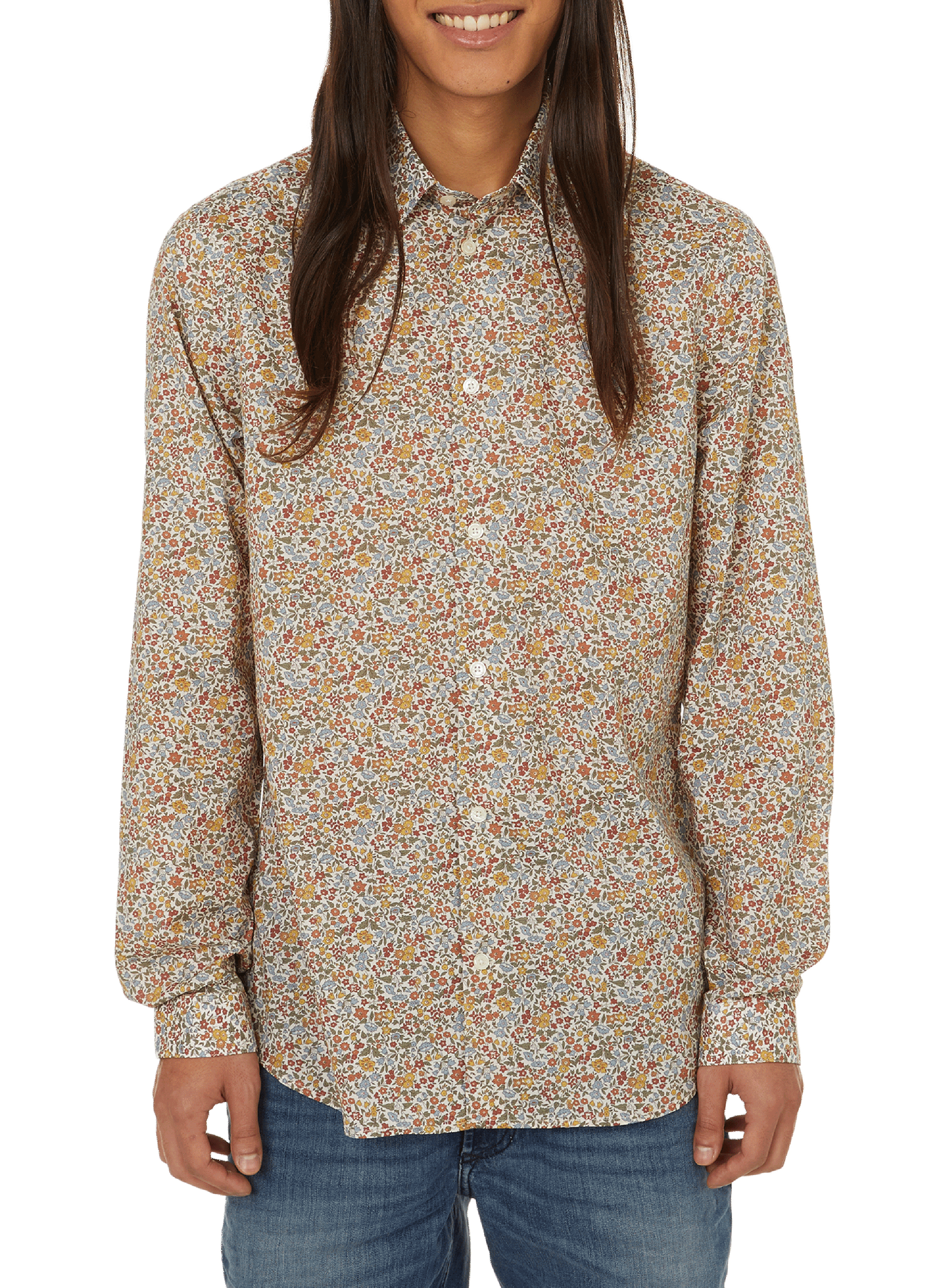 AU PRINTEMPS PARIS Chemise imprimée liberty en coton  Multicolore