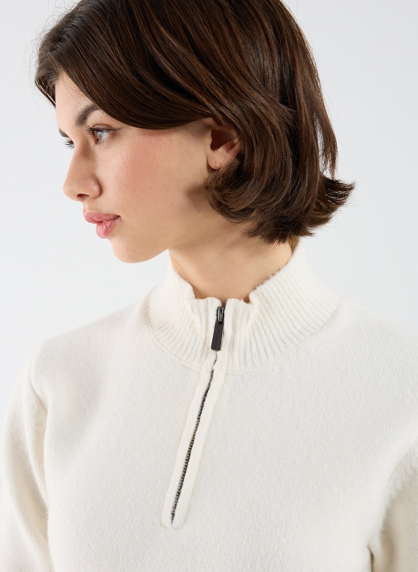 Straight high neck sweater DICKIES White