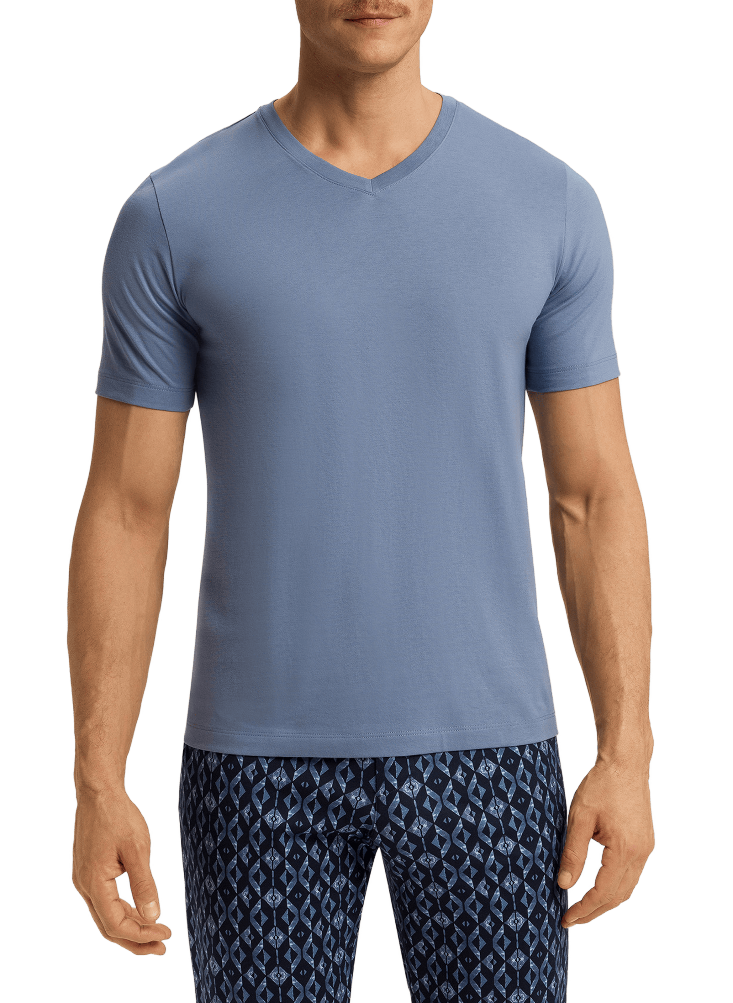HANRO Classic Cotton T-Shirt Blue