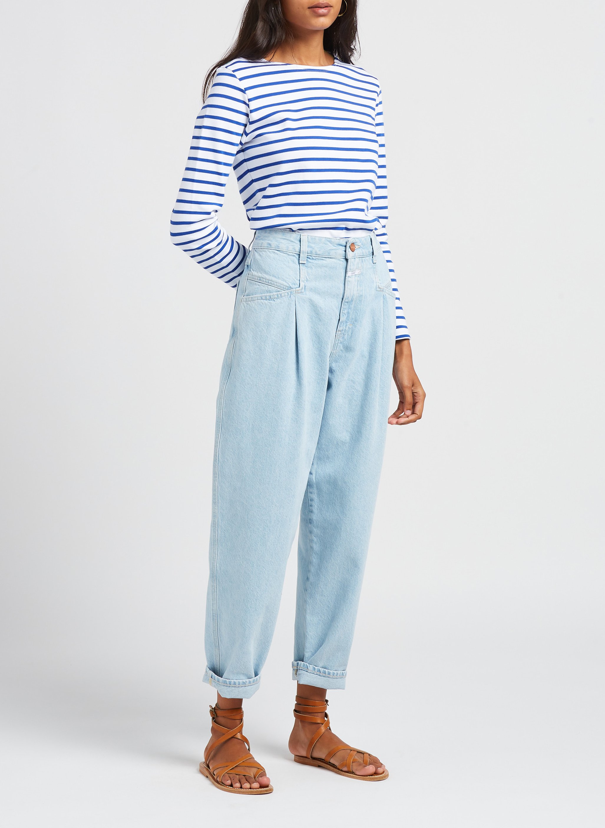 Marinière col rond en coton ARMOR-LUX Blanc