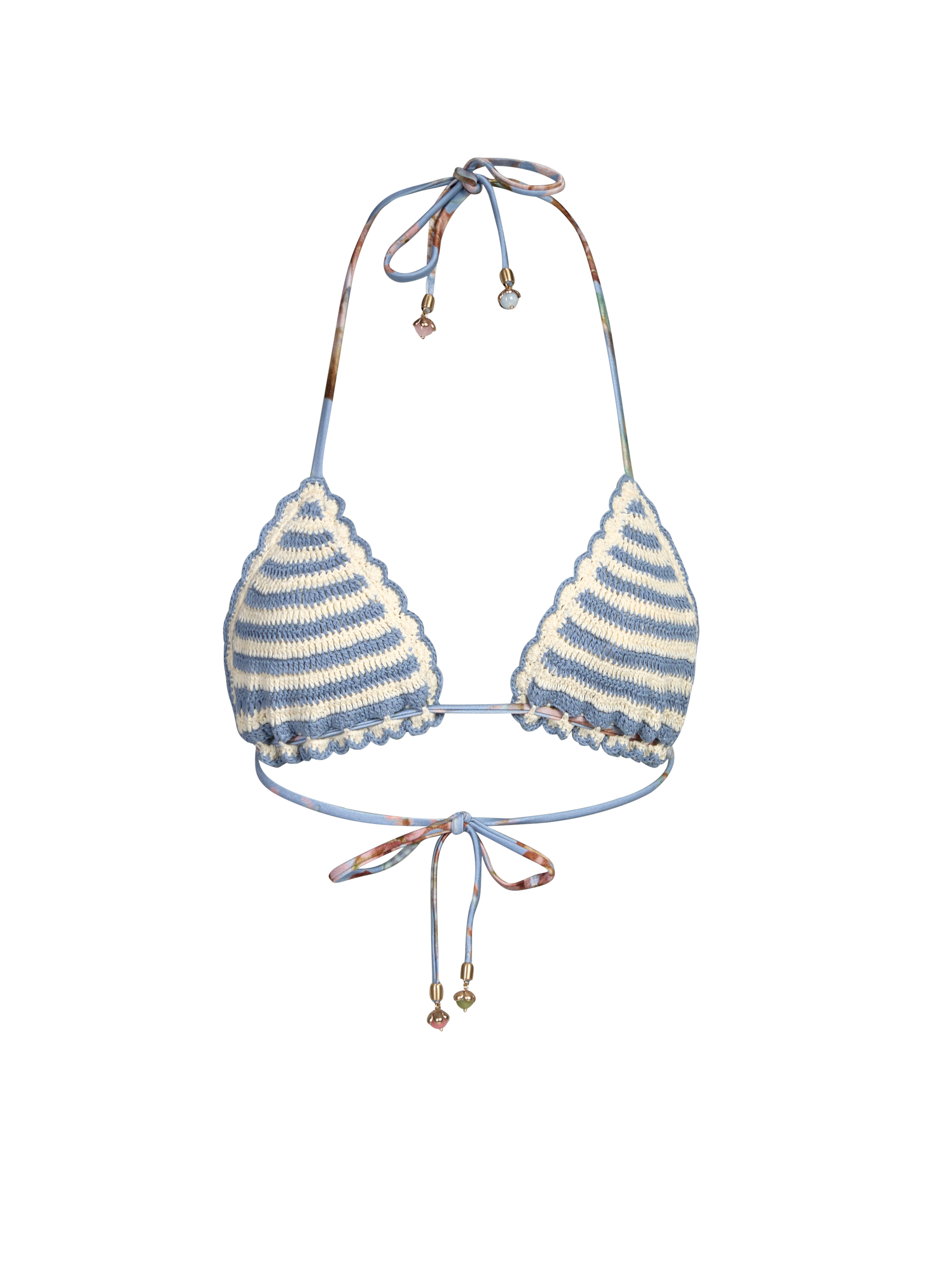Striped bikini top ZIMMERMANN White