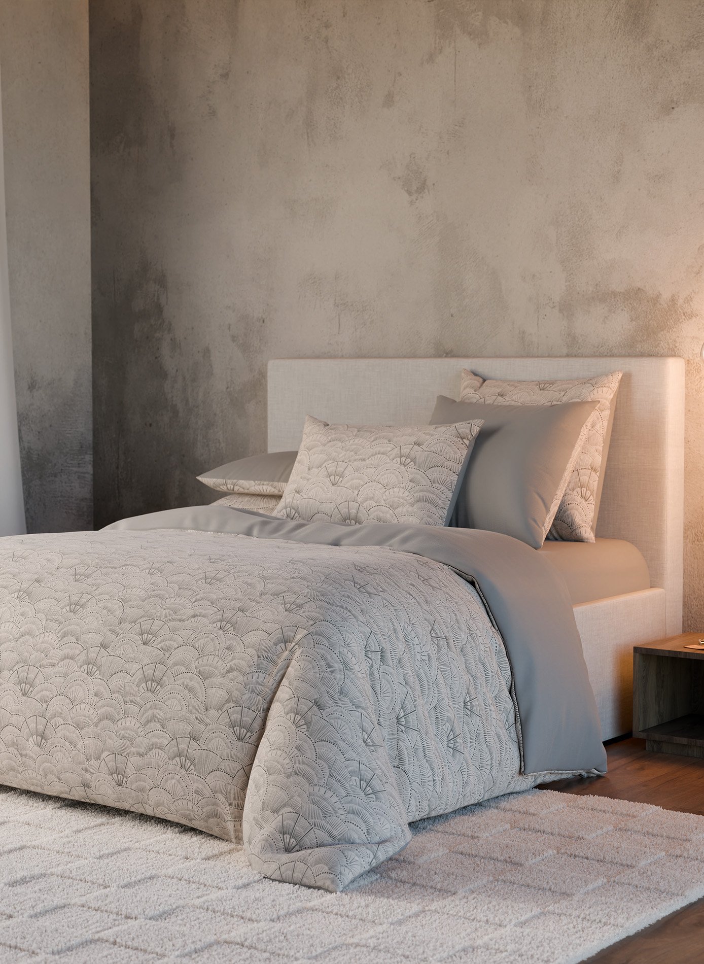 PACK HOUSSE DE COUETTE + TAIE(S) D'OREILLER Cool ANNE DE SOLENE Gris