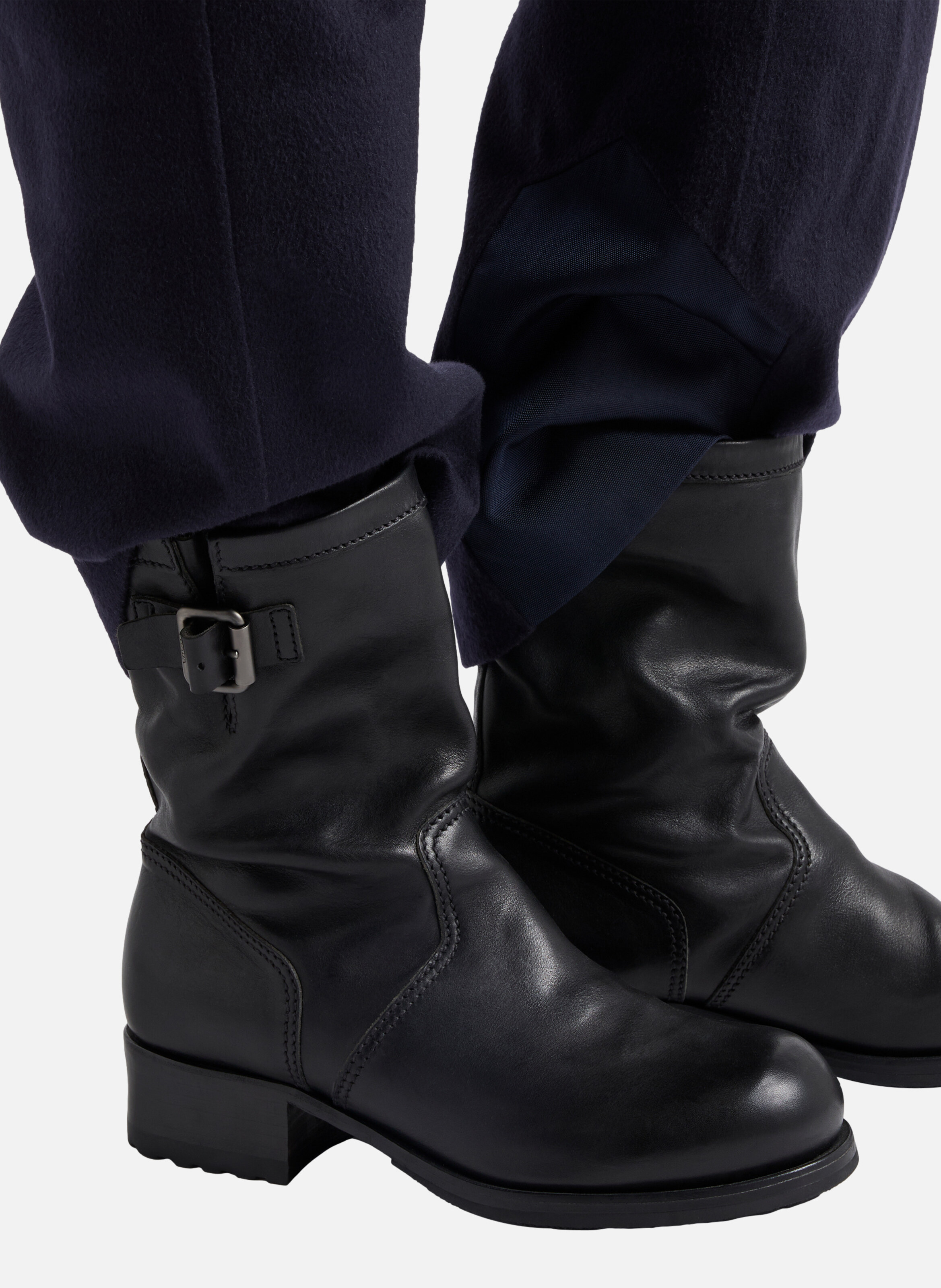 Bottes mi-mollet en cuir PRADA Noir