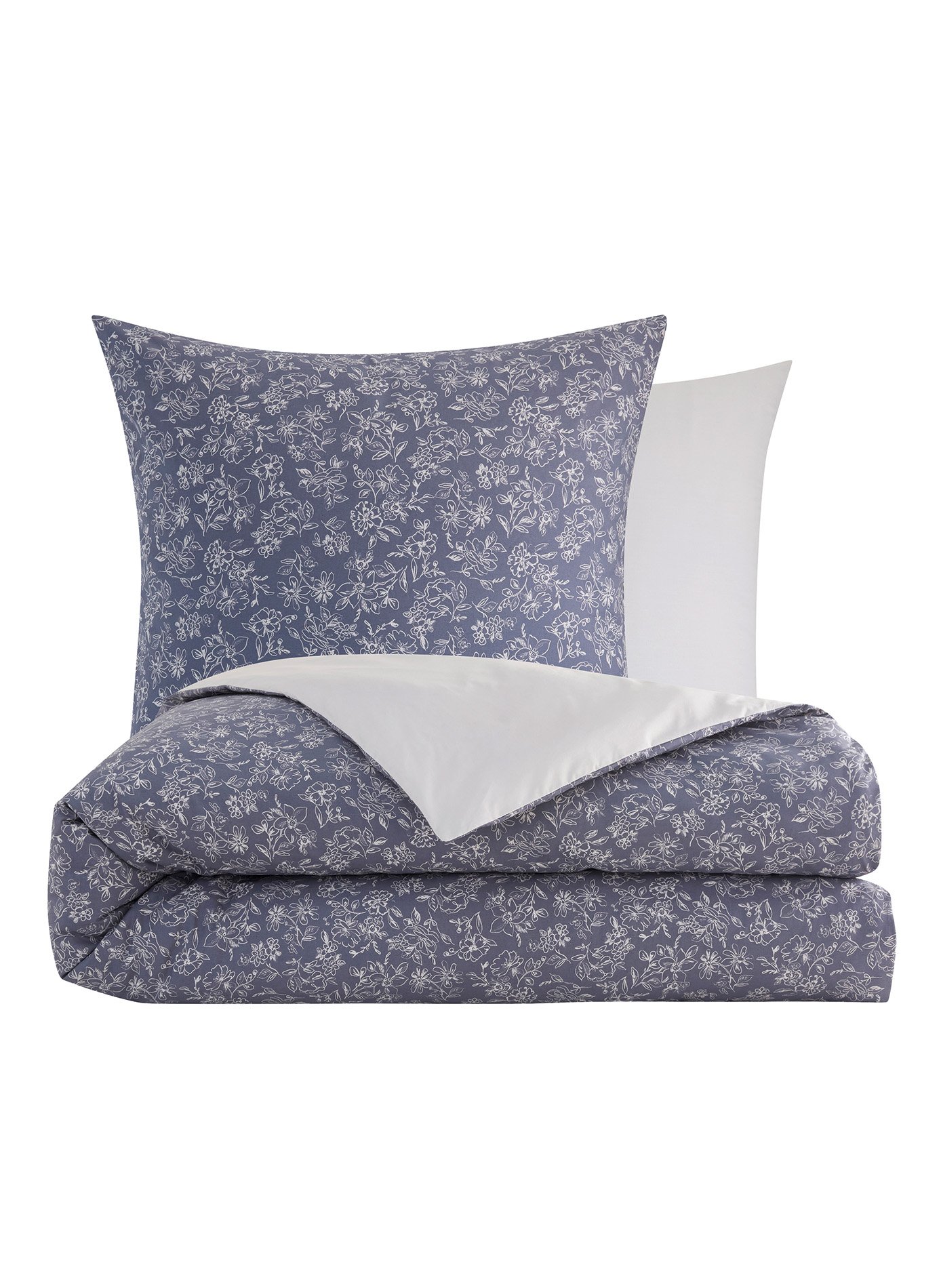 Pack housse de couette + taie(s) d'oreiller bohème ANNE DE SOLENE Bleu