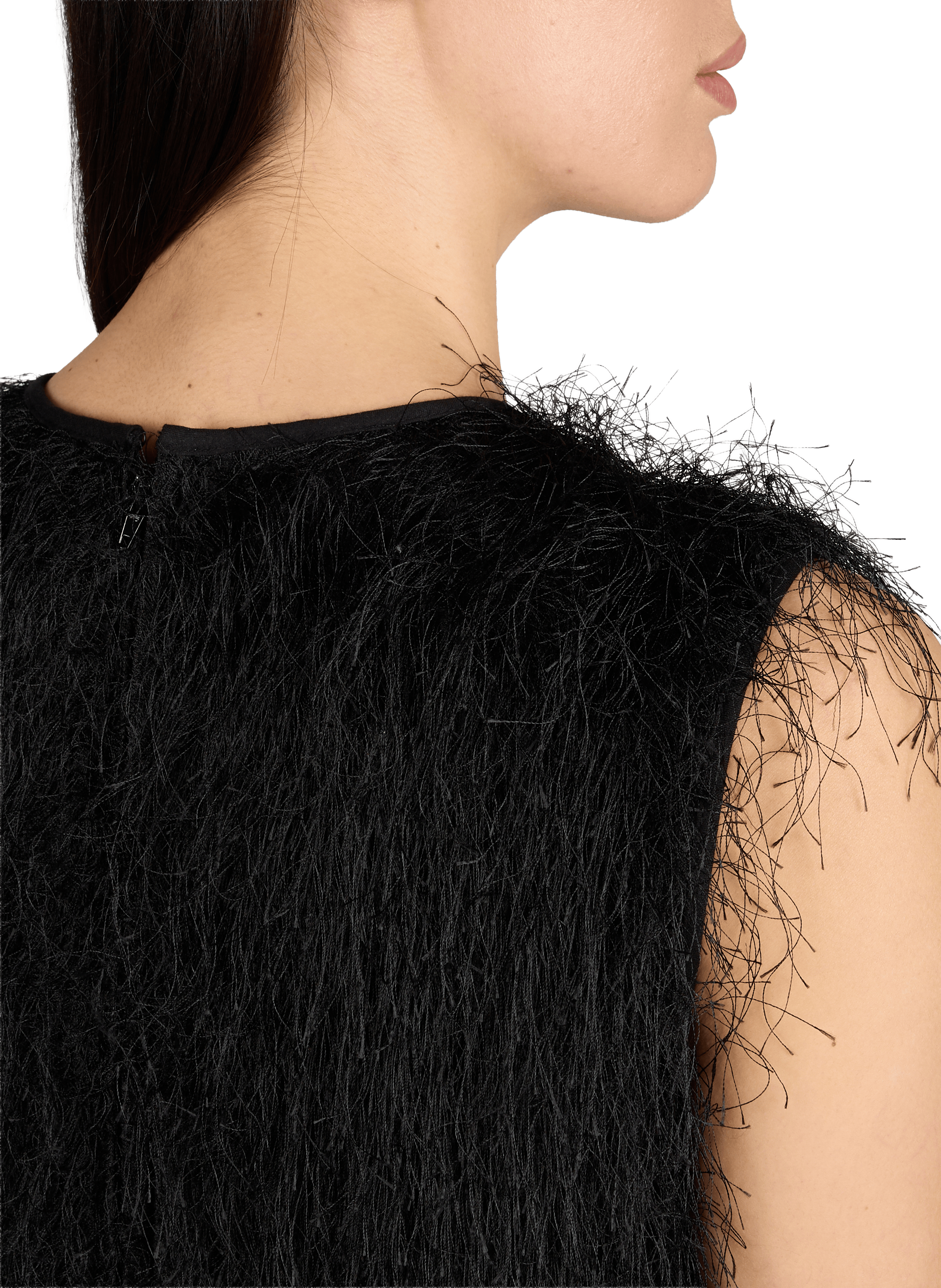 Long dress with delicate fringes LOULOU DE SAISON Black