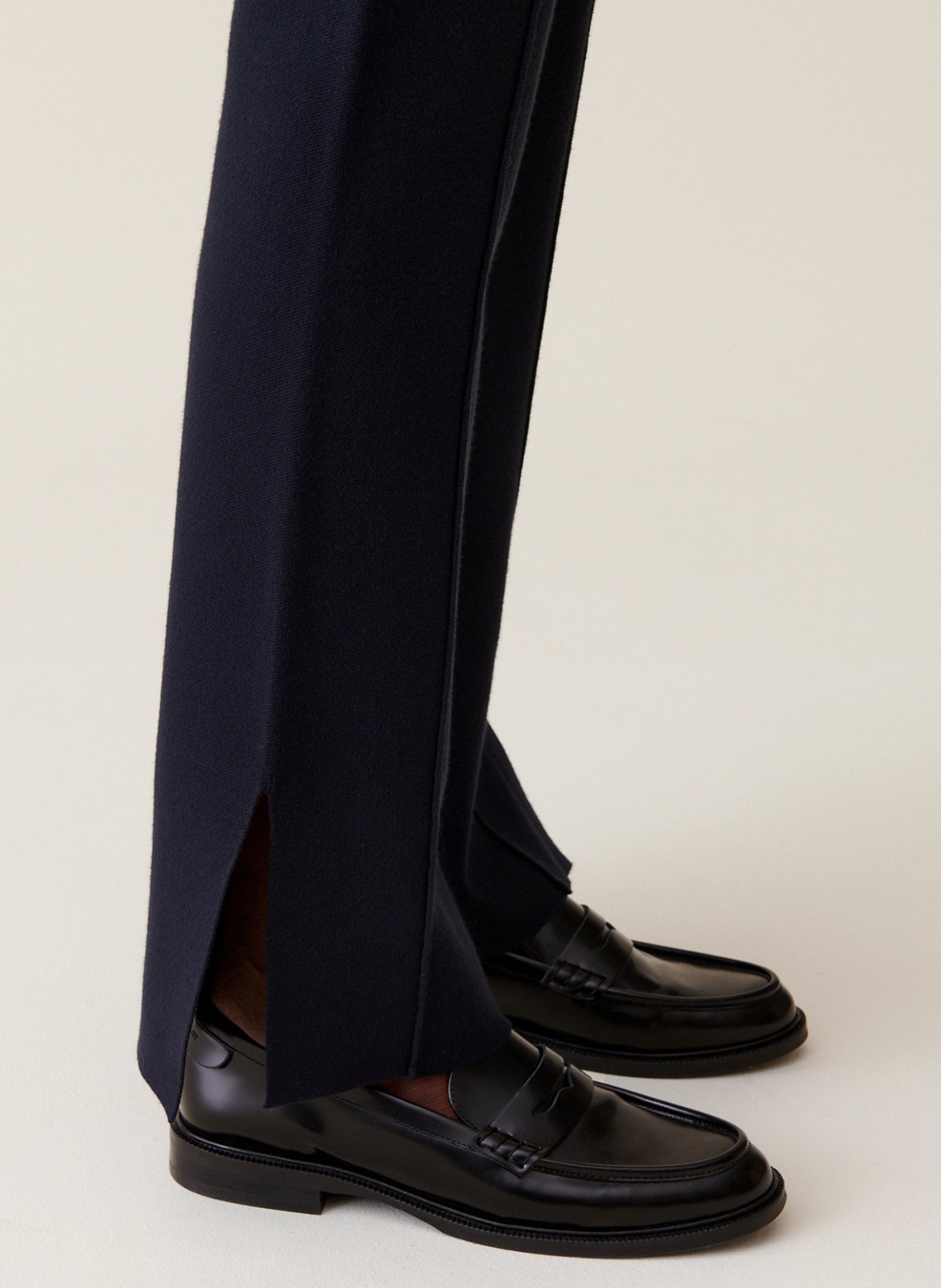 Pantalon flare en maille CLAUDIE PIERLOT Bleu