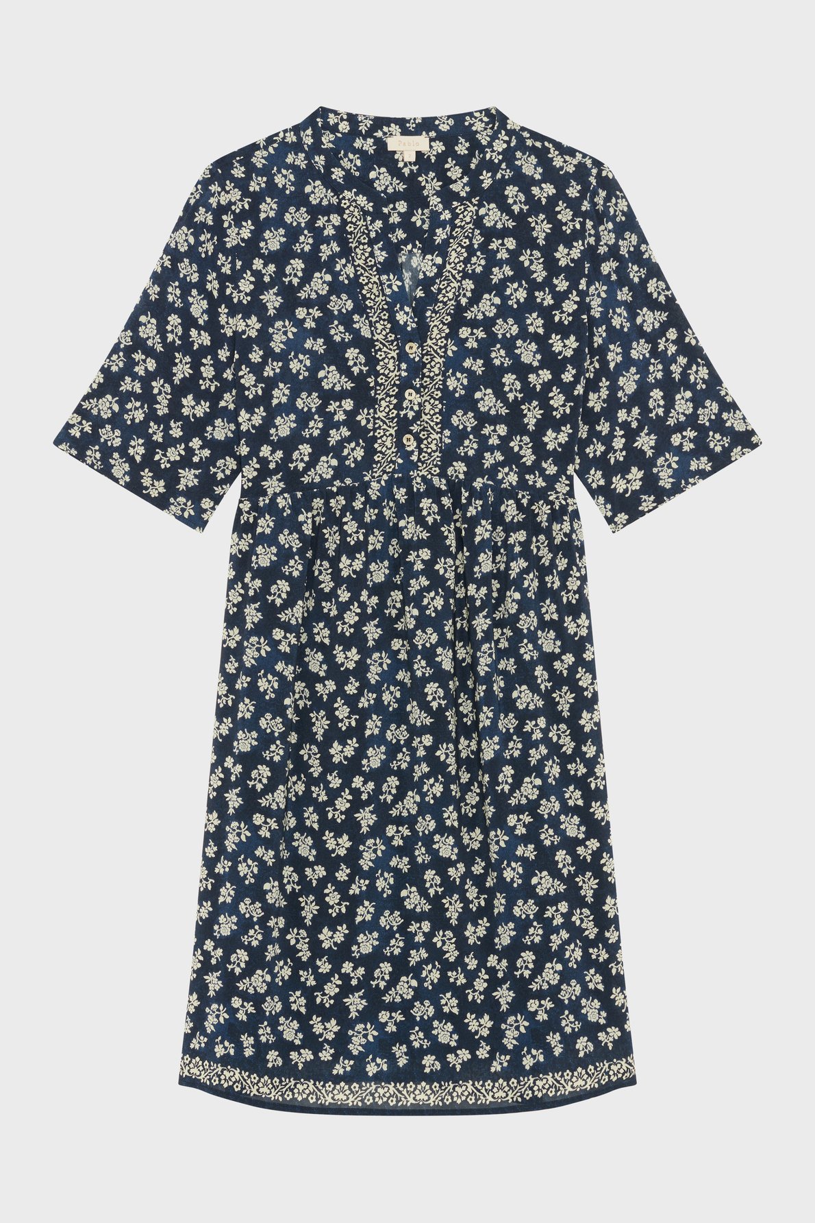 Robe courte et droite à fleurs - AUGUSTA PABLO Bleu