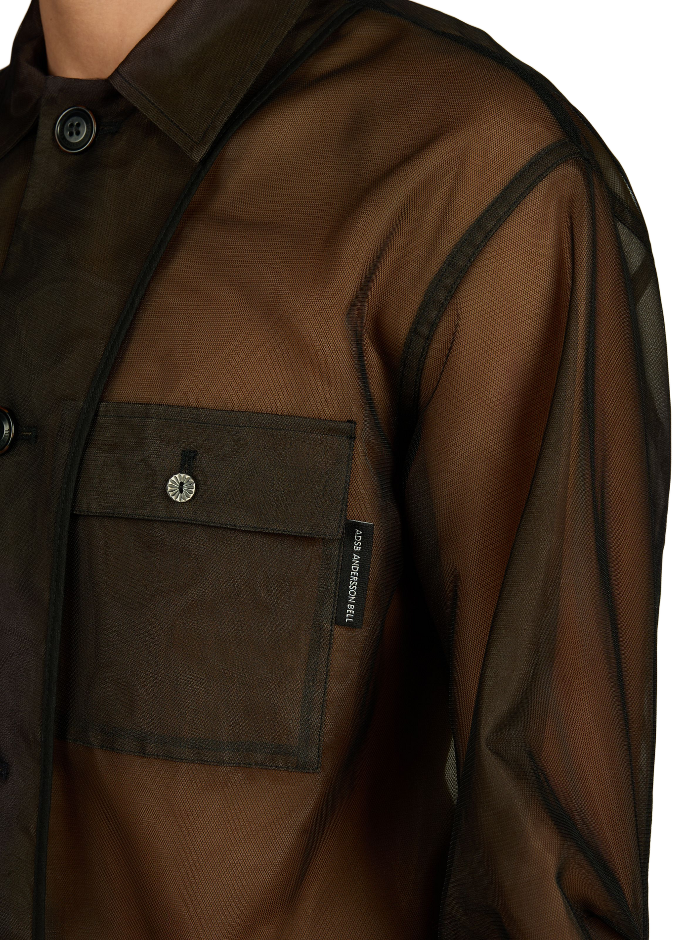 Chemise transparente à col classique ANDERSSON BELL Marron