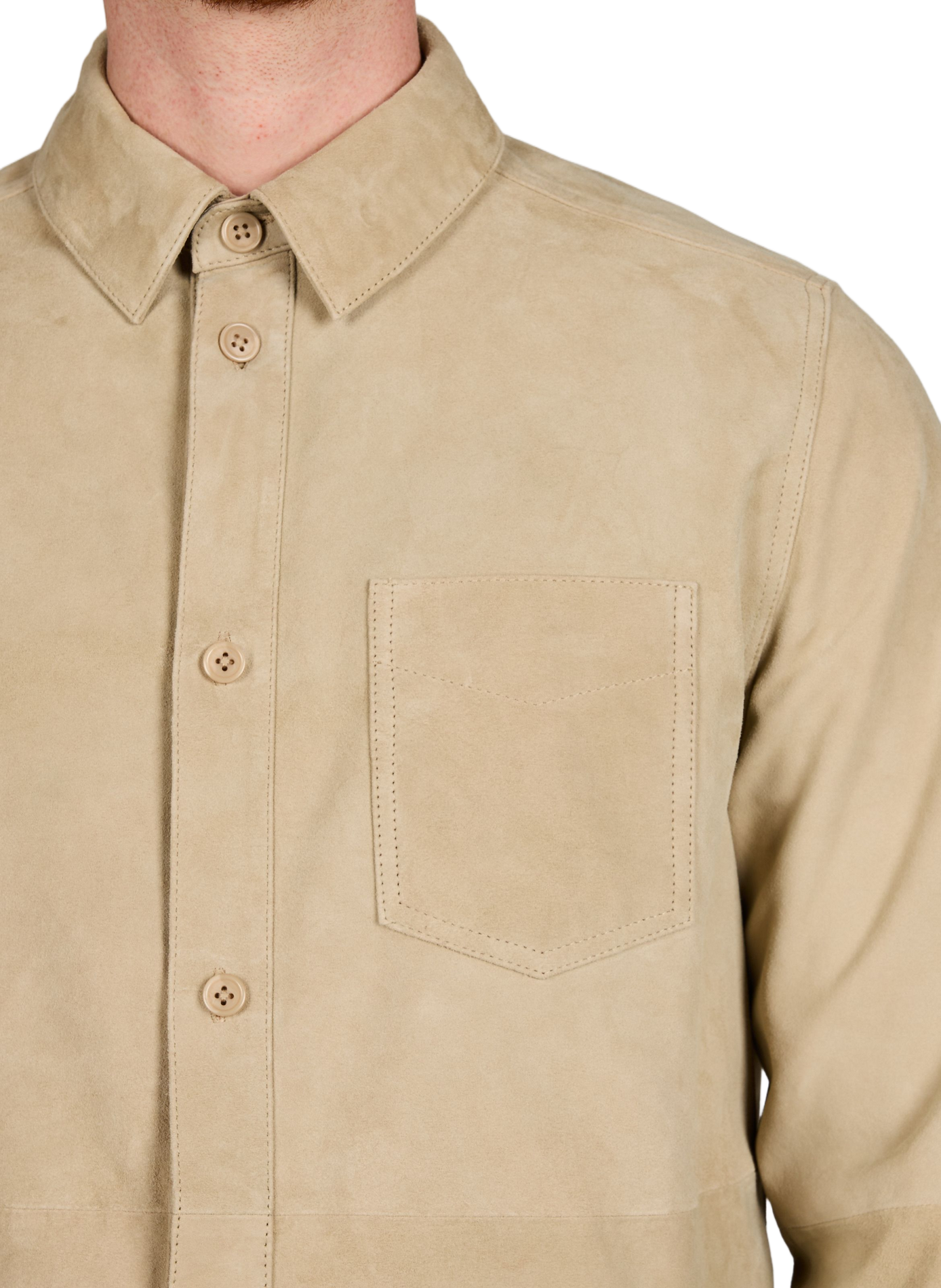 Bertram suede cowhide overshirt LES DEUX Beige