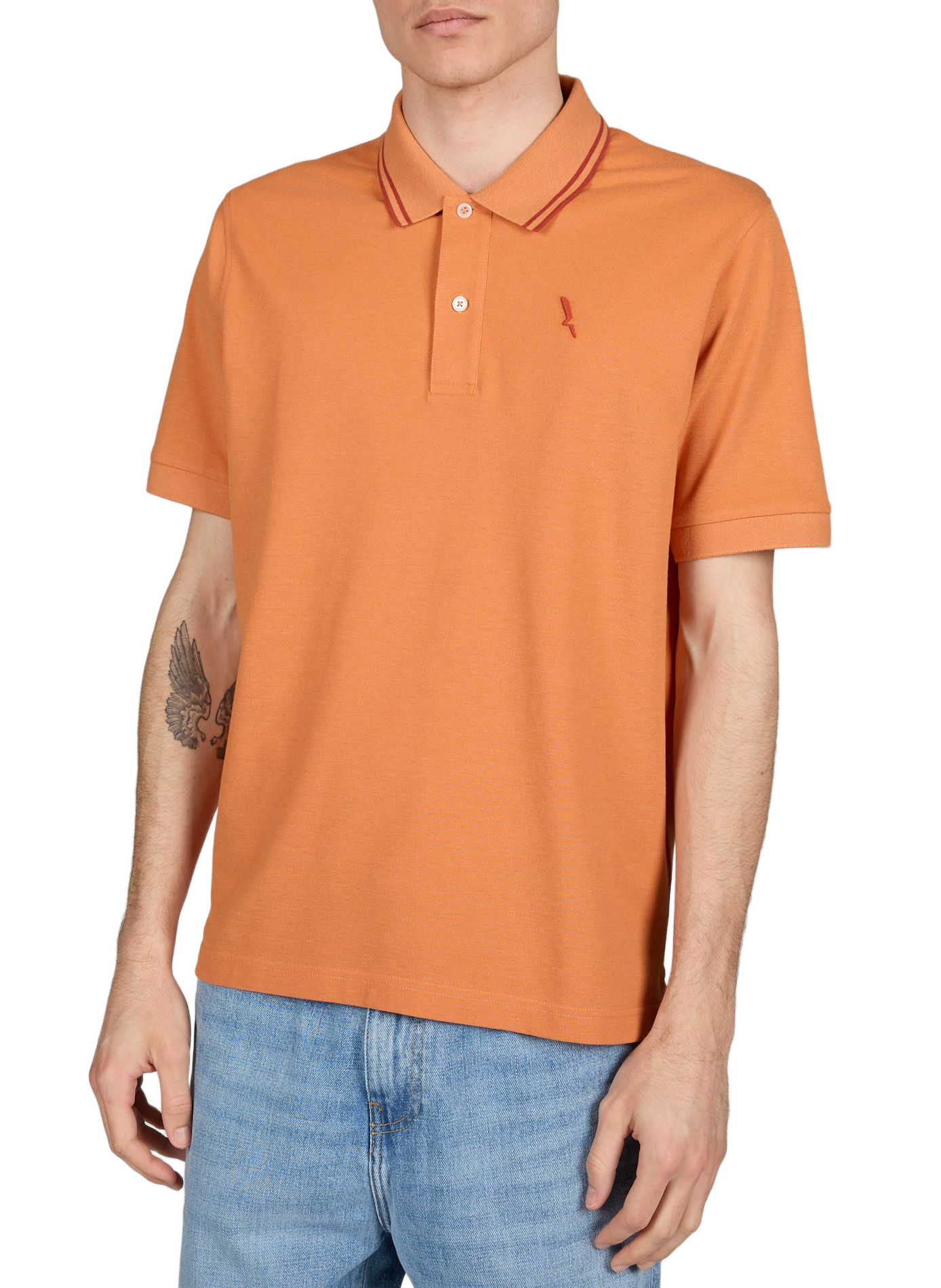 Short-sleeved polo shirt in blended cotton AIGLE Orange