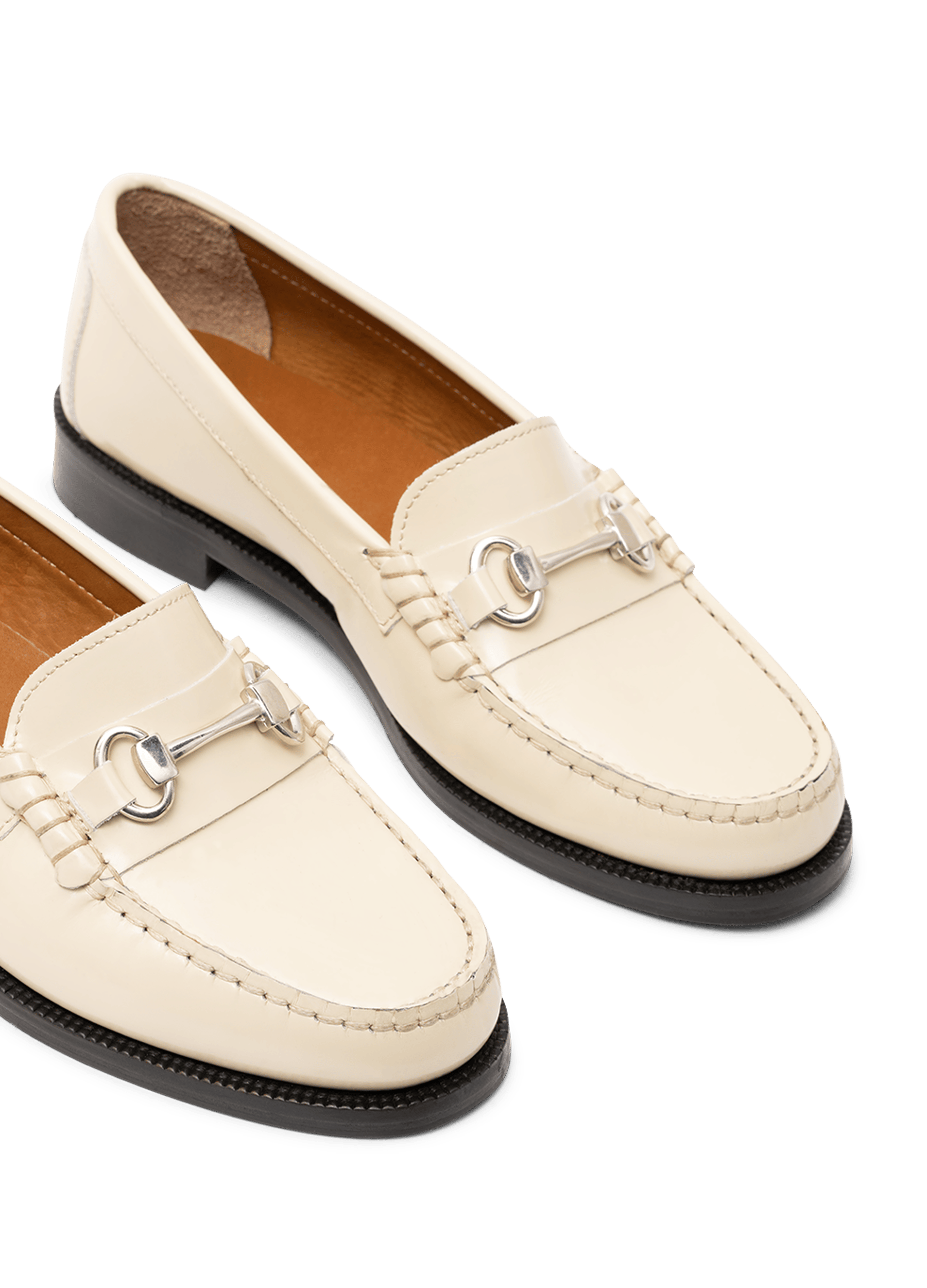 Mocassins cambridge en veau brossé PARALLELE Blanc