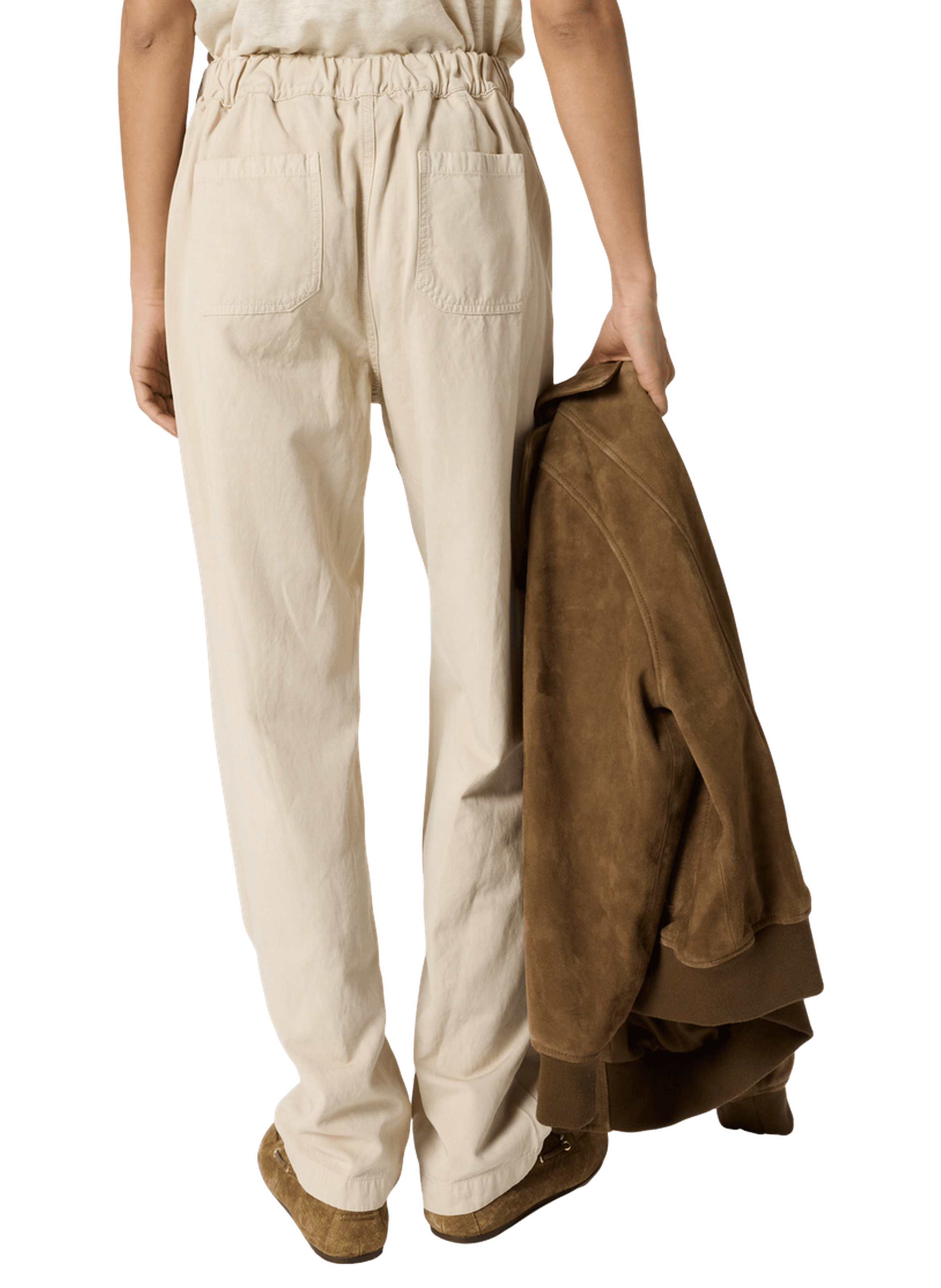 Pantalon 7/8 en coton et lin mélangés - audette GERARD DAREL Beige