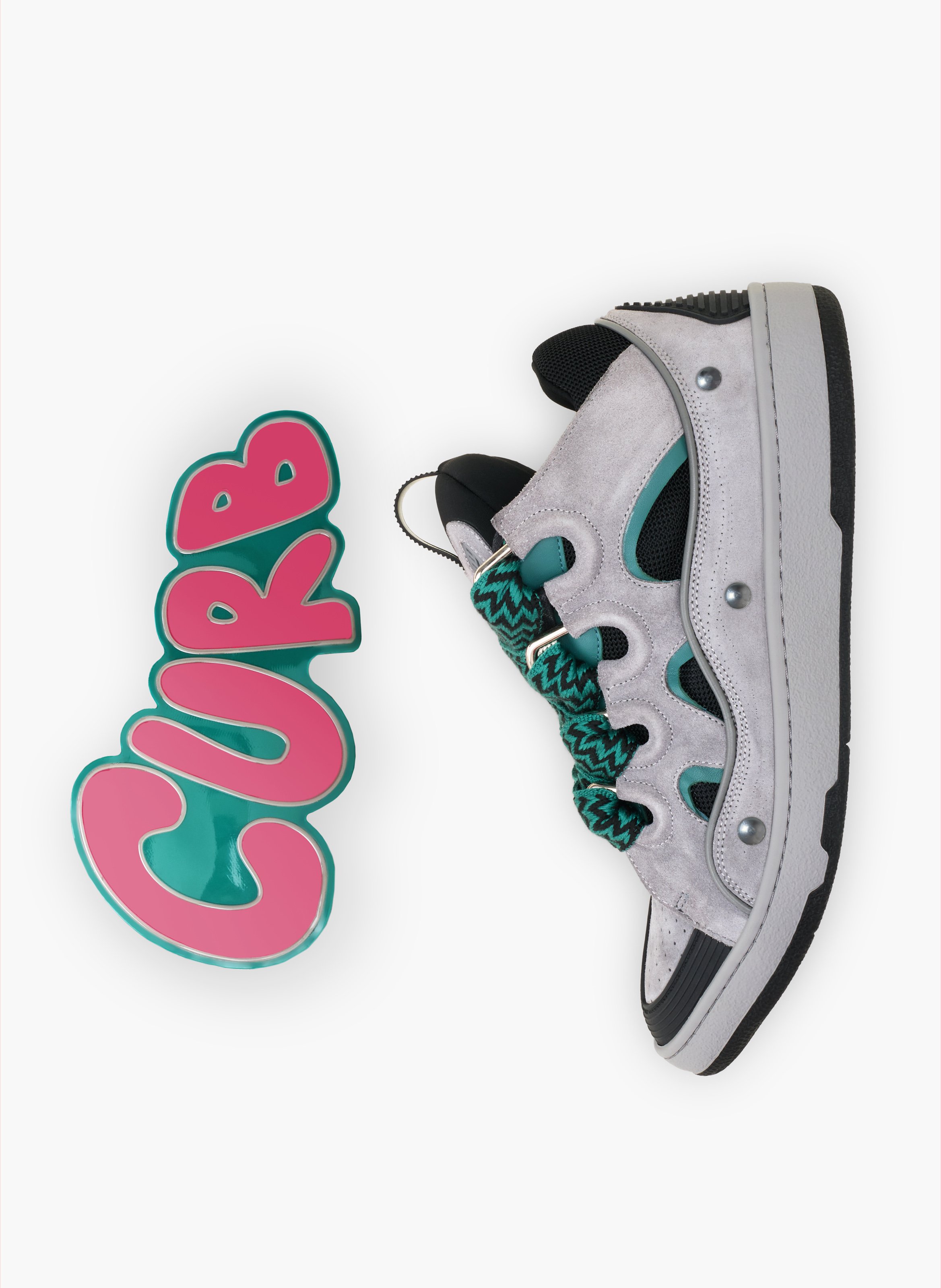Sneakers urban curb en cuir à patch LANVIN Vert