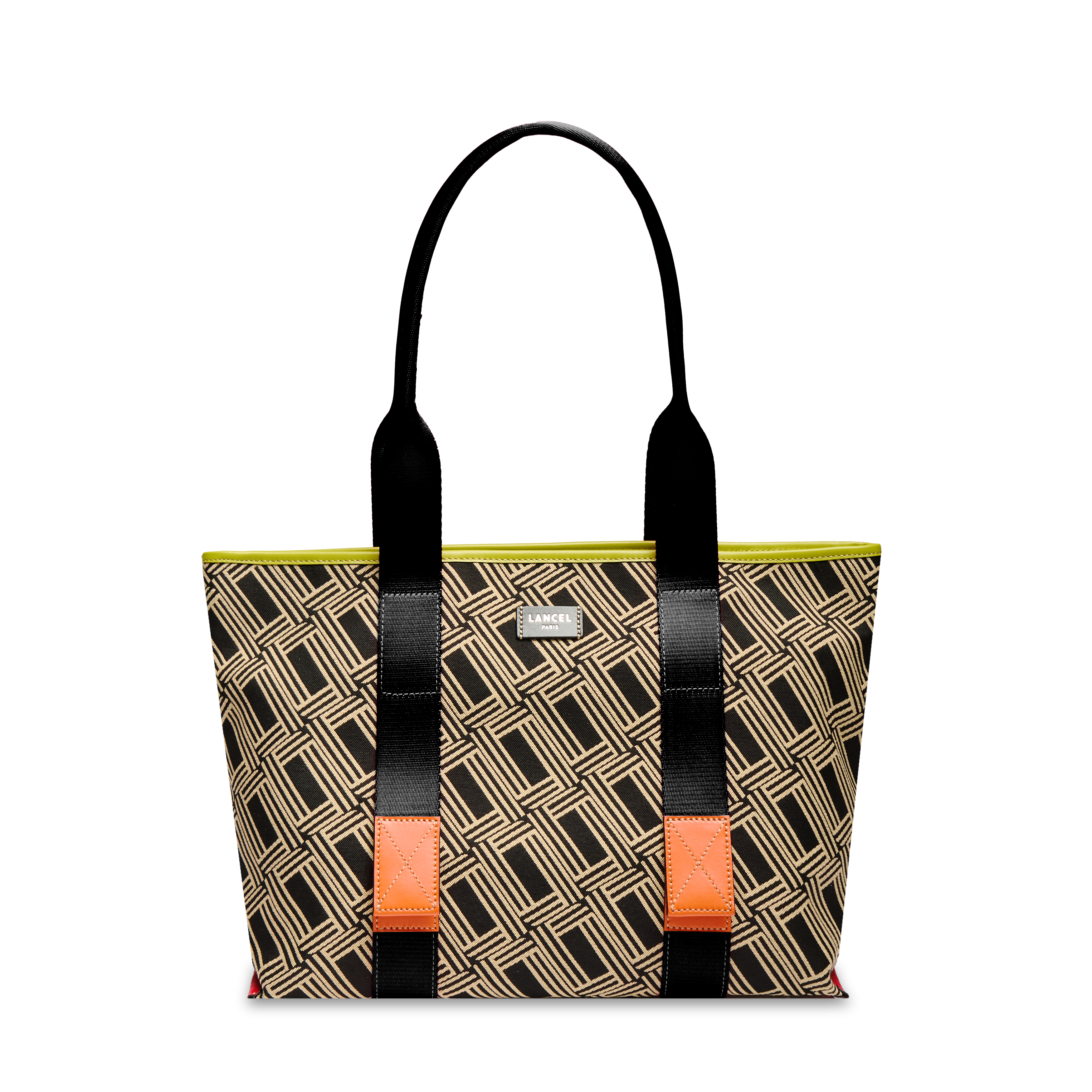 Tote zipped bag mistral rollable medium by lancel in cotton LANCEL Black