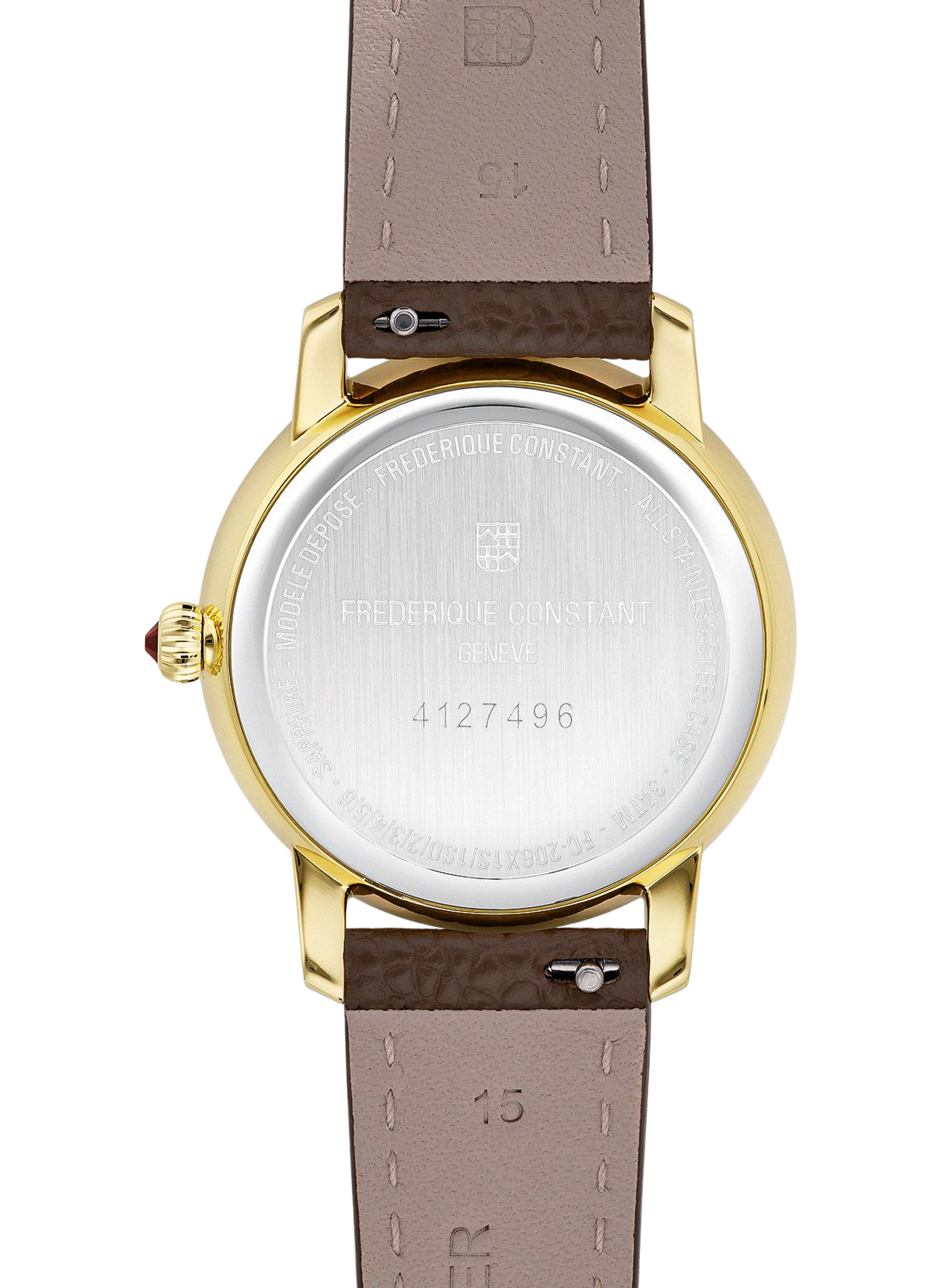 Montre quartz en cuir de veau FREDERIQUE CONSTANT Blanc