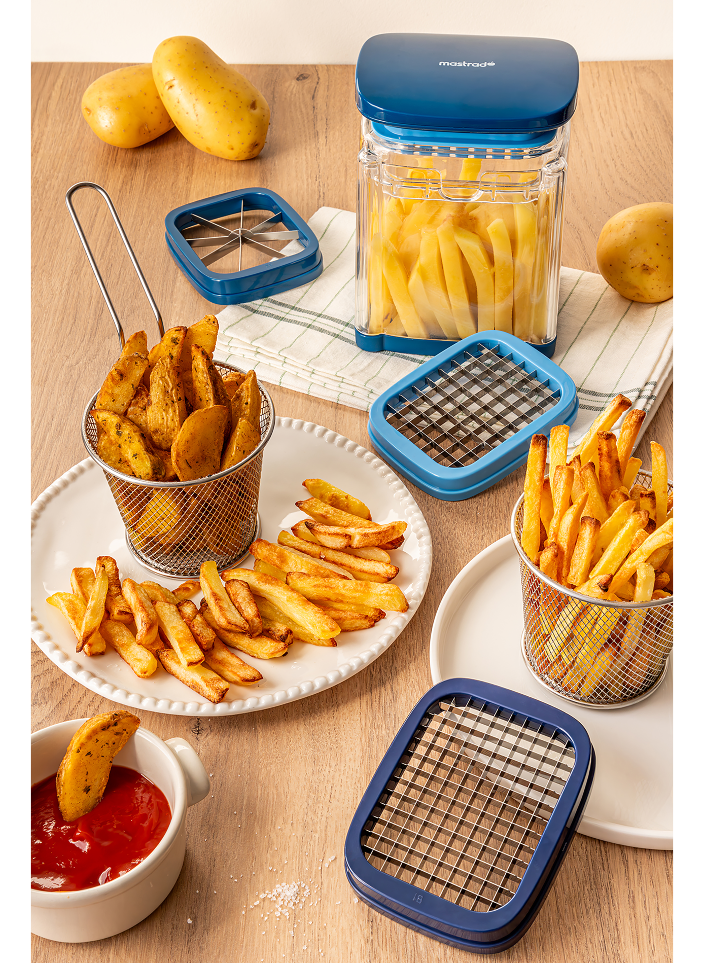 Potato cutter 3 grids MASTRAD Blue