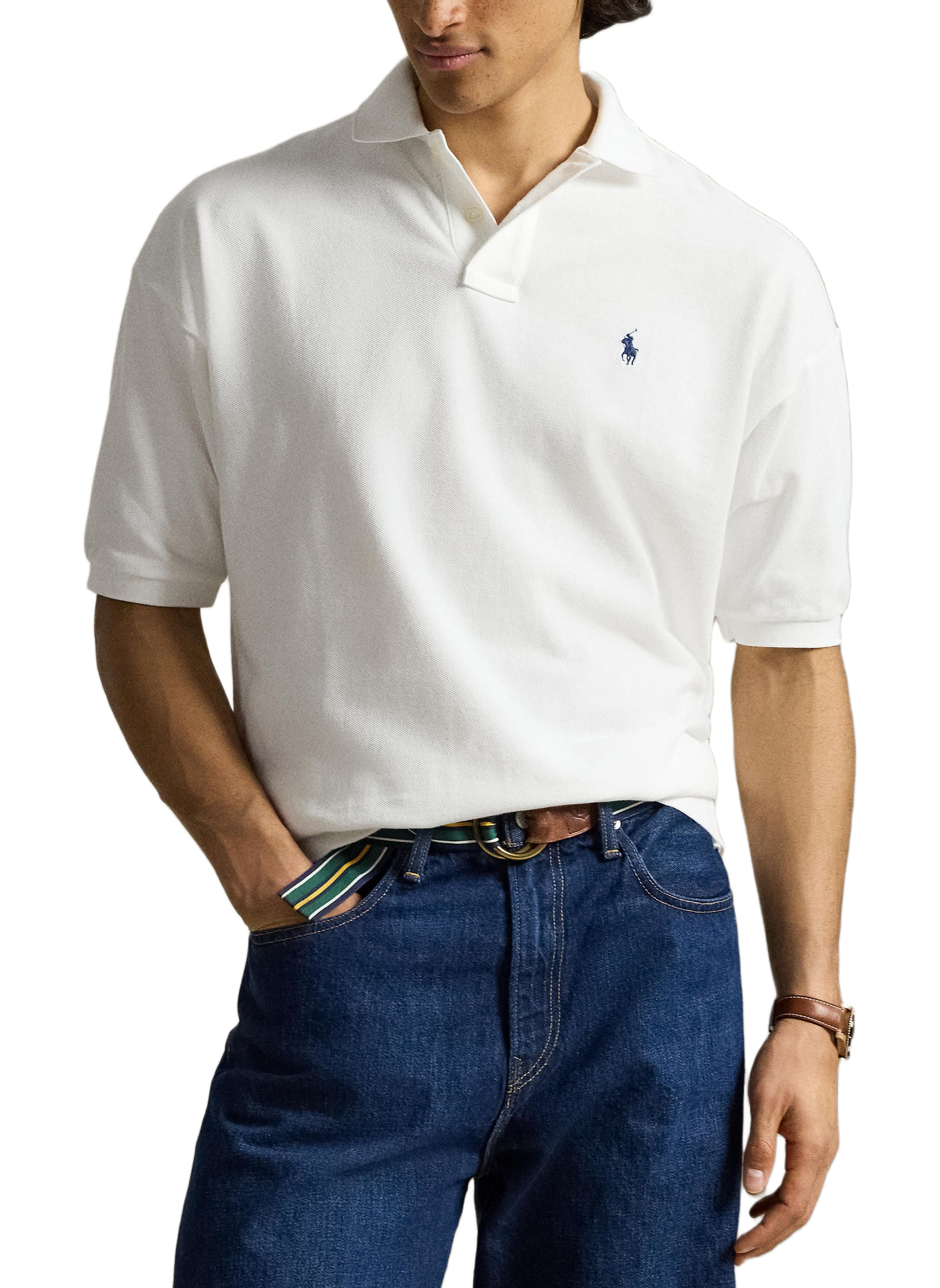 Short-sleeved cotton polo with logo POLO RALPH LAUREN White