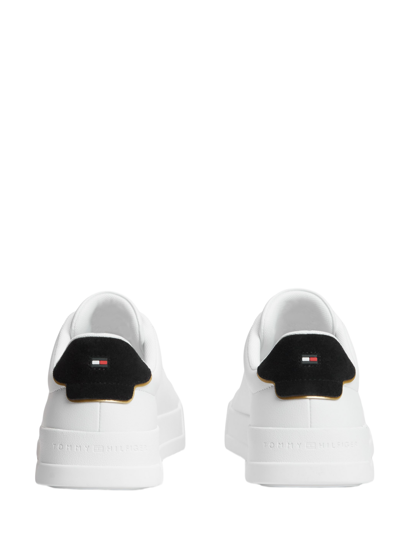 Grain effect leather sneakers TOMMY HILFIGER White