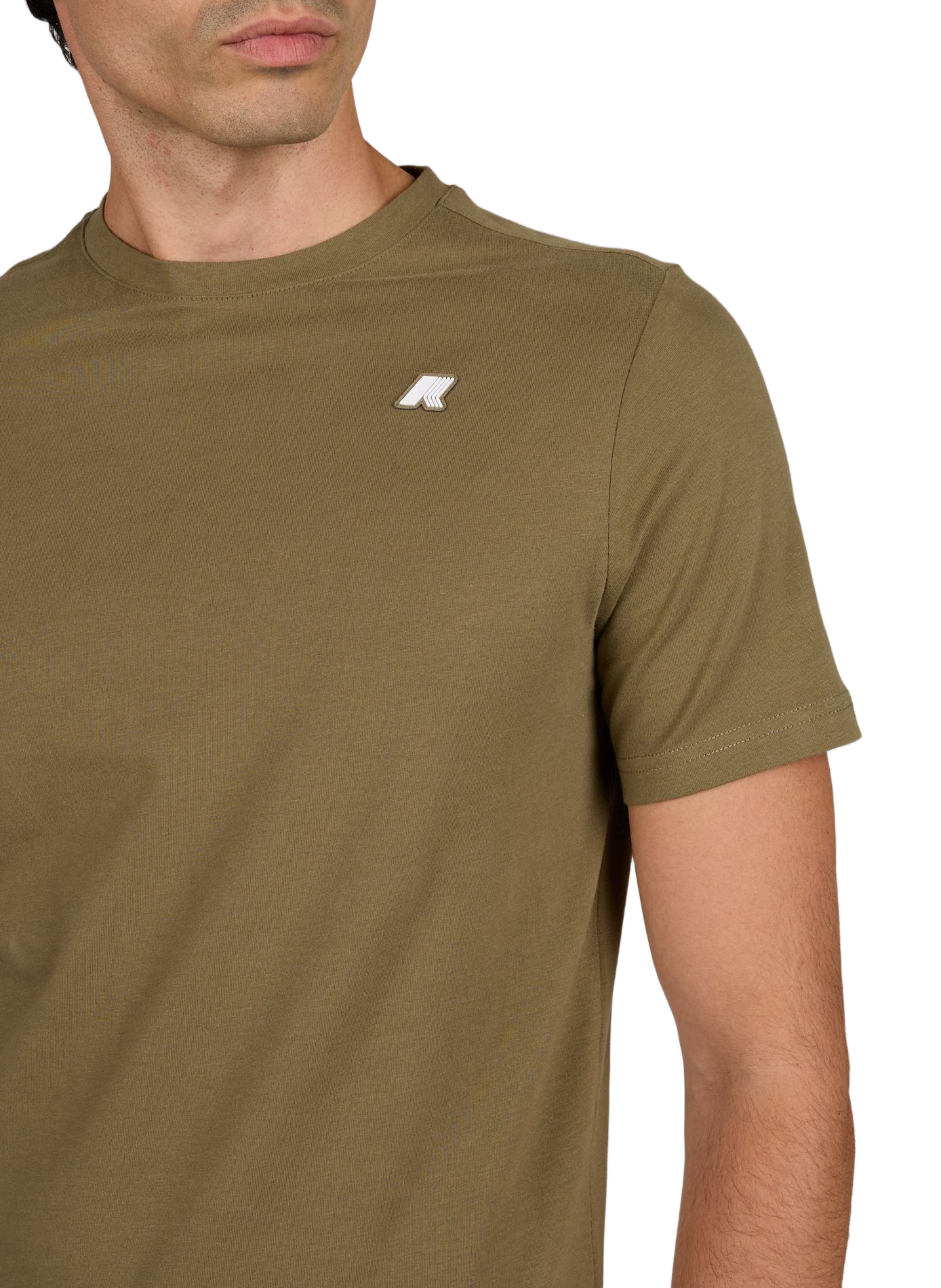 Short-sleeved cotton logo T-shirt K-WAY Khaki
