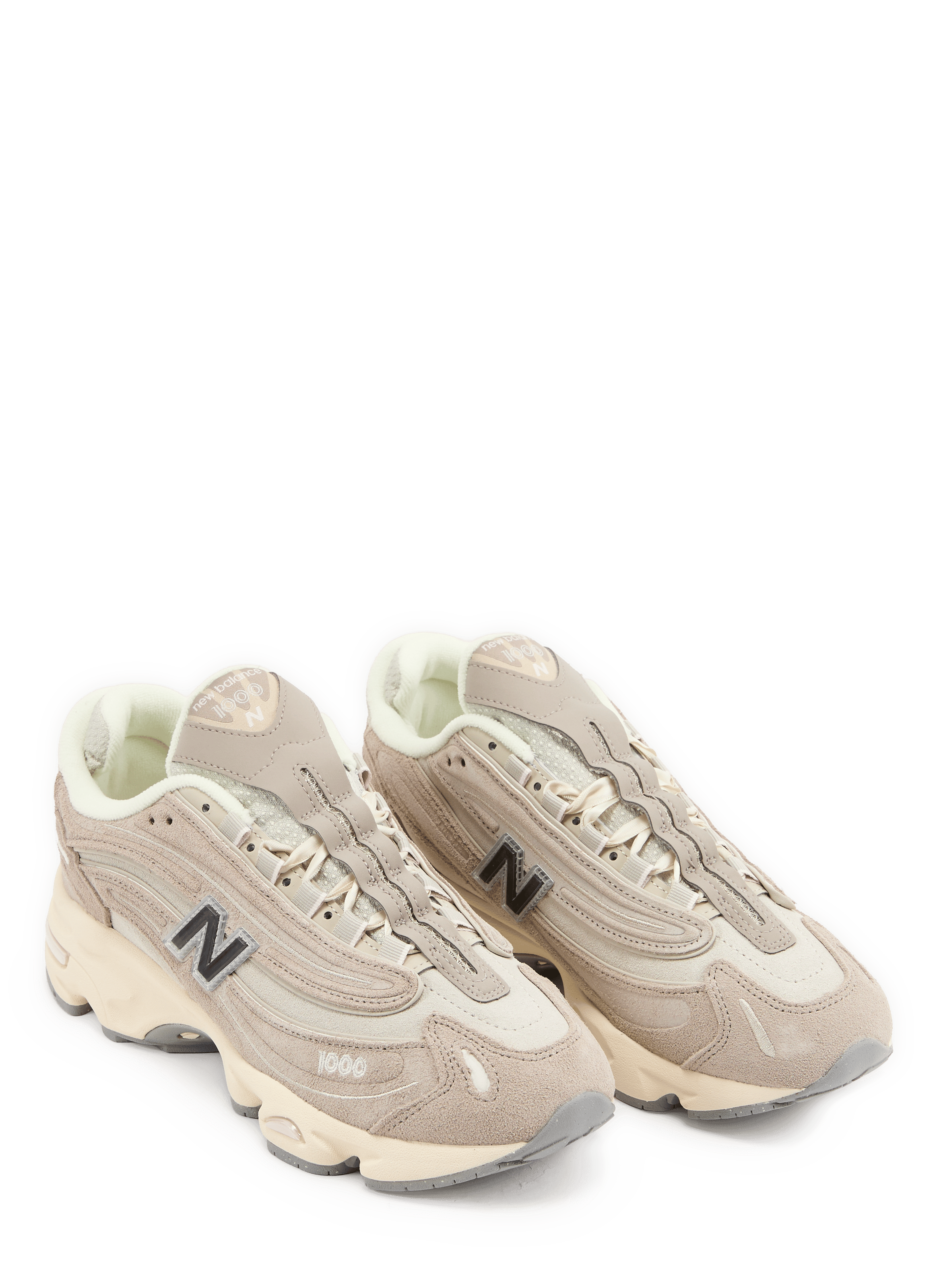 1000 mixed leather lace-up sneakers NEW BALANCE Grey