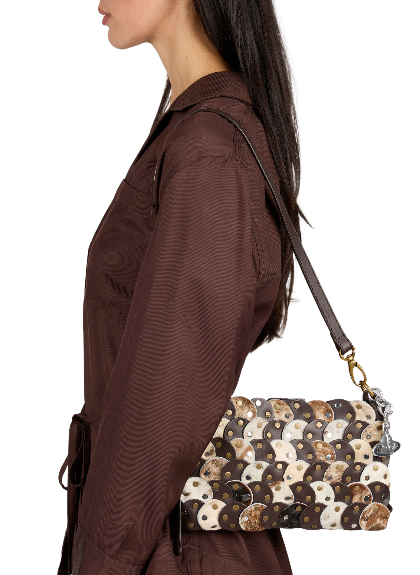 Sac baguette texturé en cuir VIVIENNE WESTWOOD Multicolore
