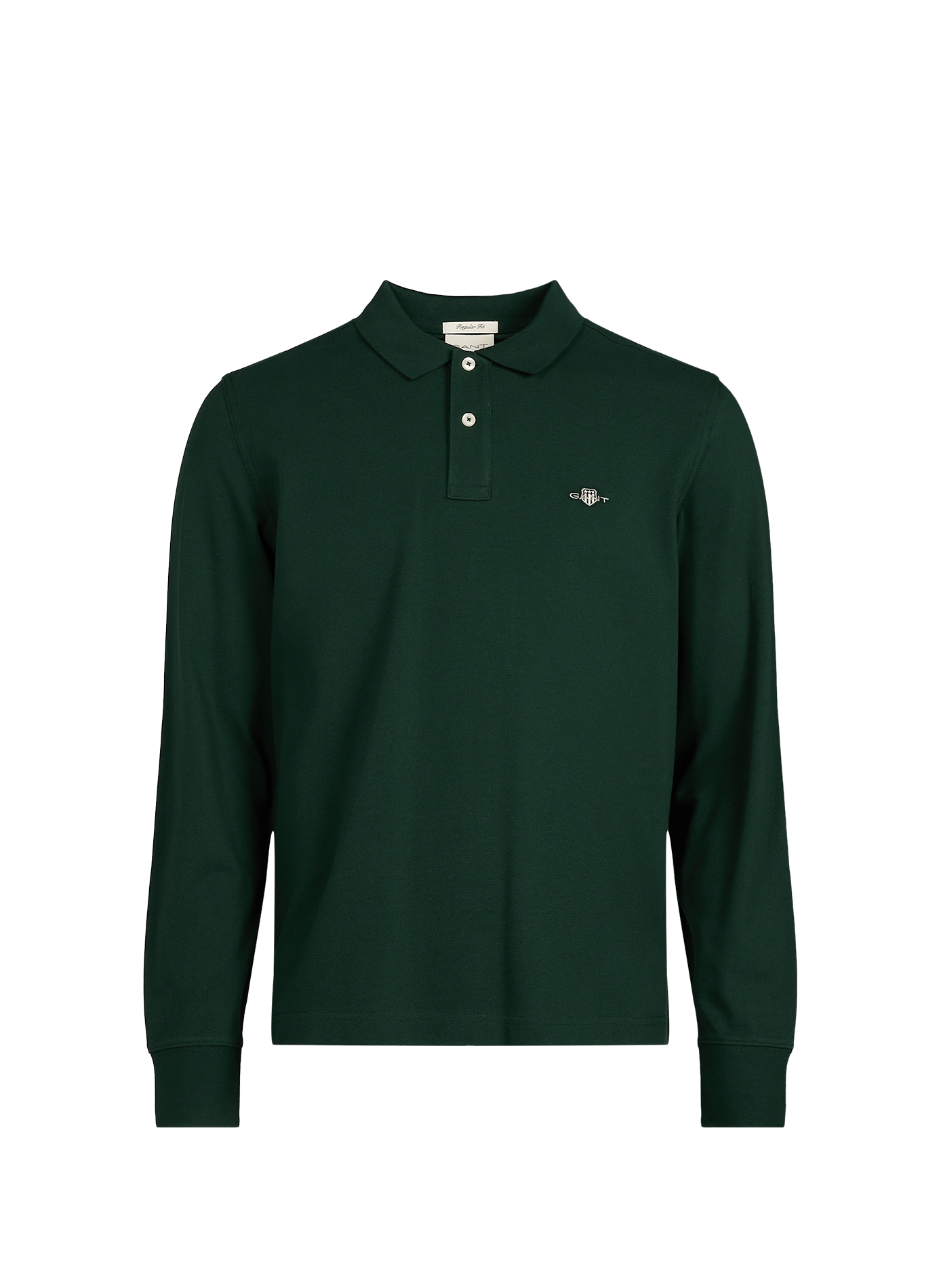 Long-sleeved cotton polo shirt GANT Green