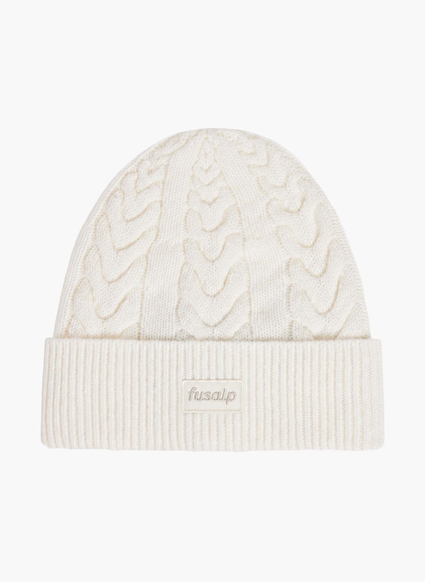 Bonnet cable beanie coupe regular FUSALP Blanc